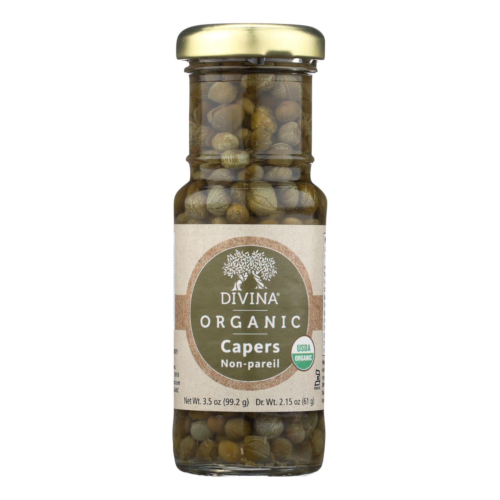 Divina Organic Capers - Case of 12 - 3.5 OZ