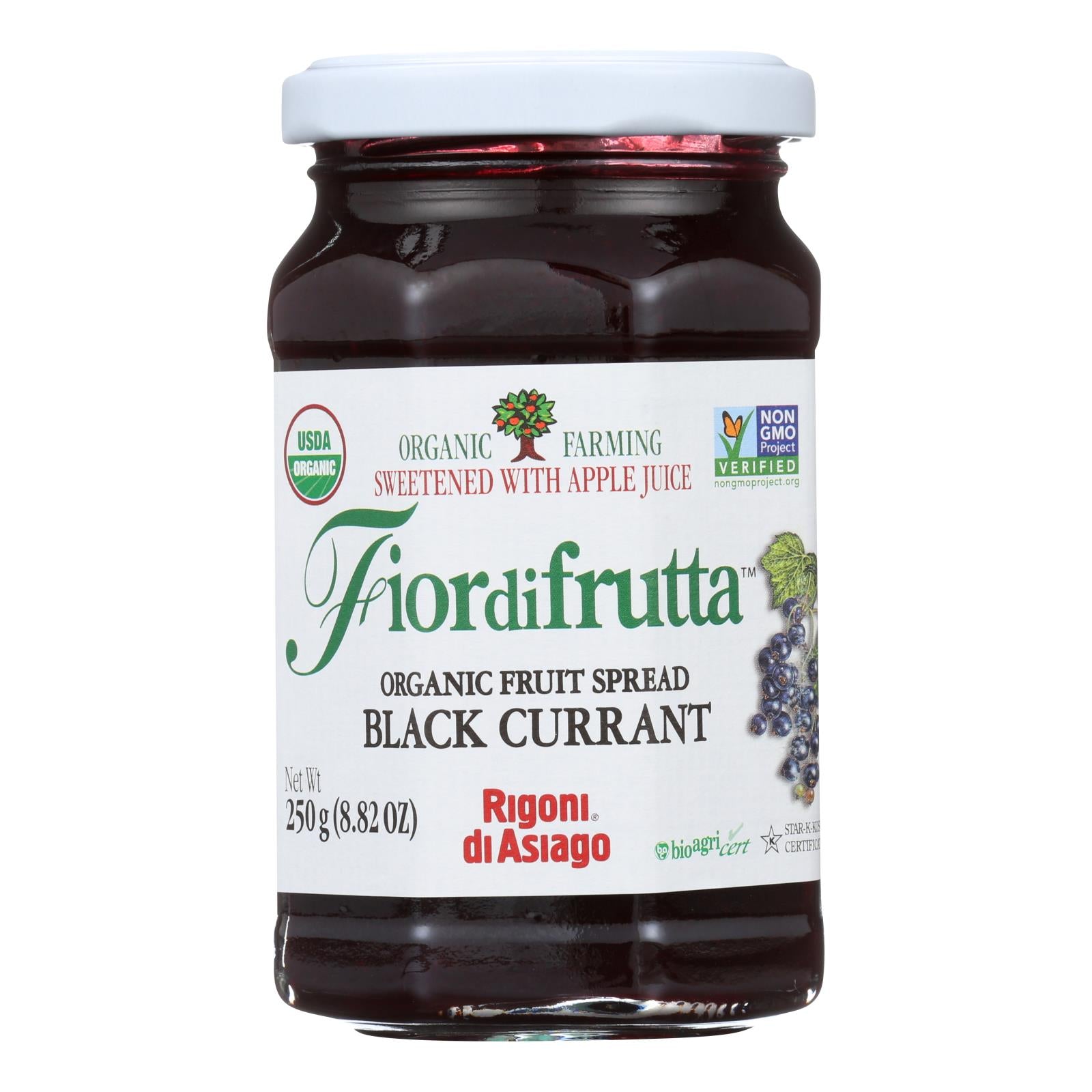 Fiordifrutta Black Currant Fruit Spread - Case of 6 - 8.82 OZ