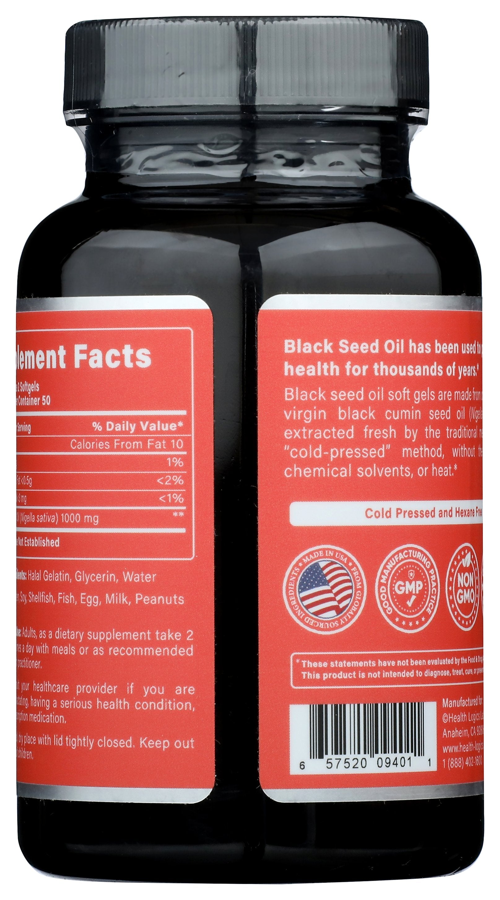 HEALTH LOGICS OIL BLK SEED HEXANE FR GE - Case of 3