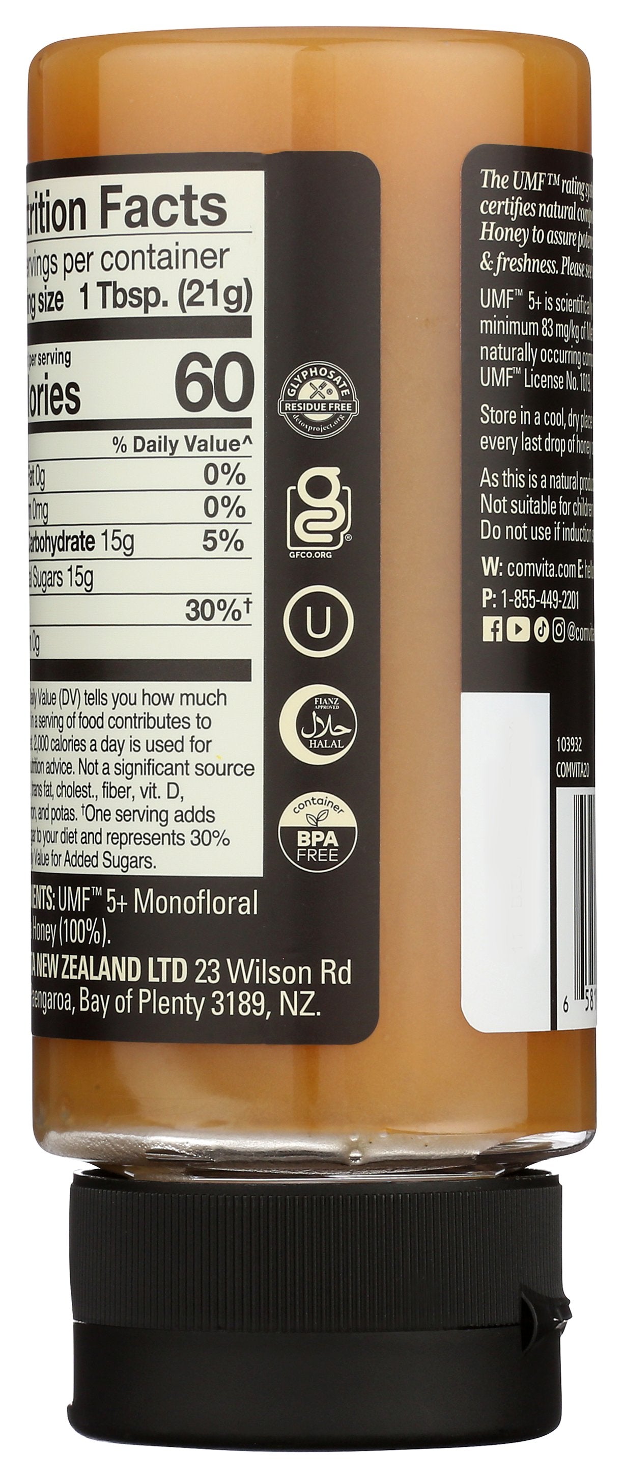 COMVITA HONEY RAW MANUK UMF5 SQZ