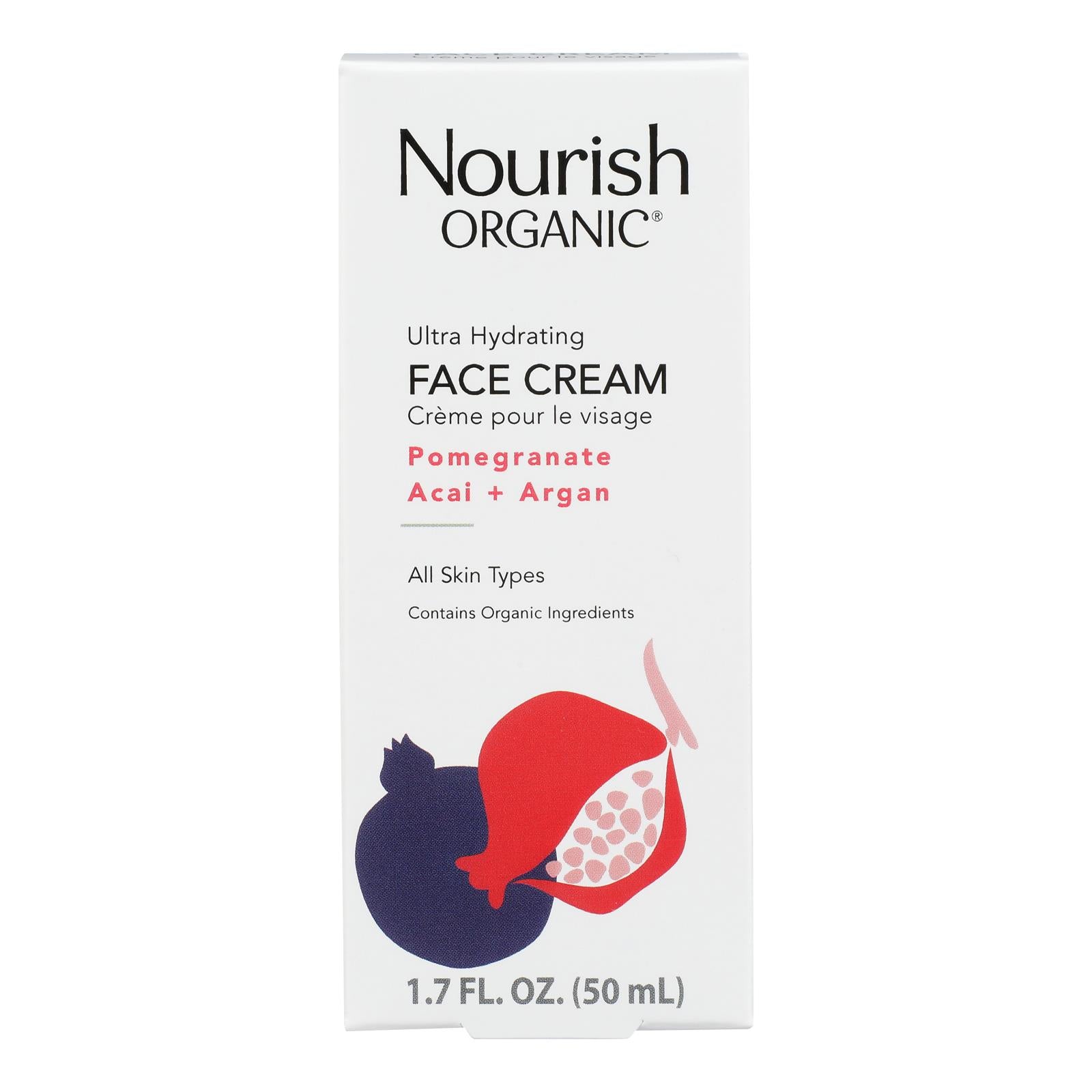 Nourish Facial Cream - Organic - Ultra-hydrating - Argan And Pomegranate - 1.7 Oz - 1 Each