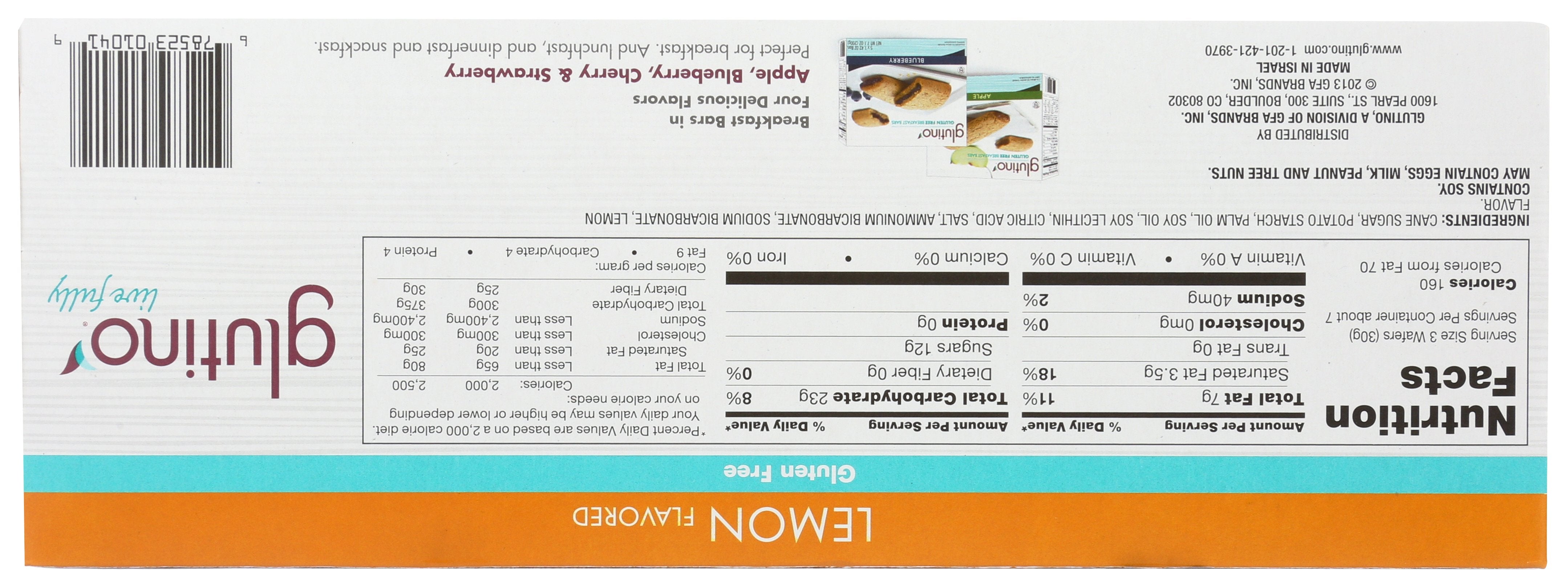 GLUTINO COOKIE WAFER LEMON WF - Case of 12