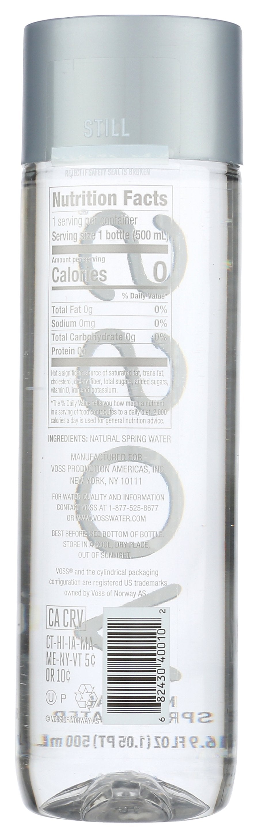 VOSS WATER ARTESIAN PET 500ML - Case of 24