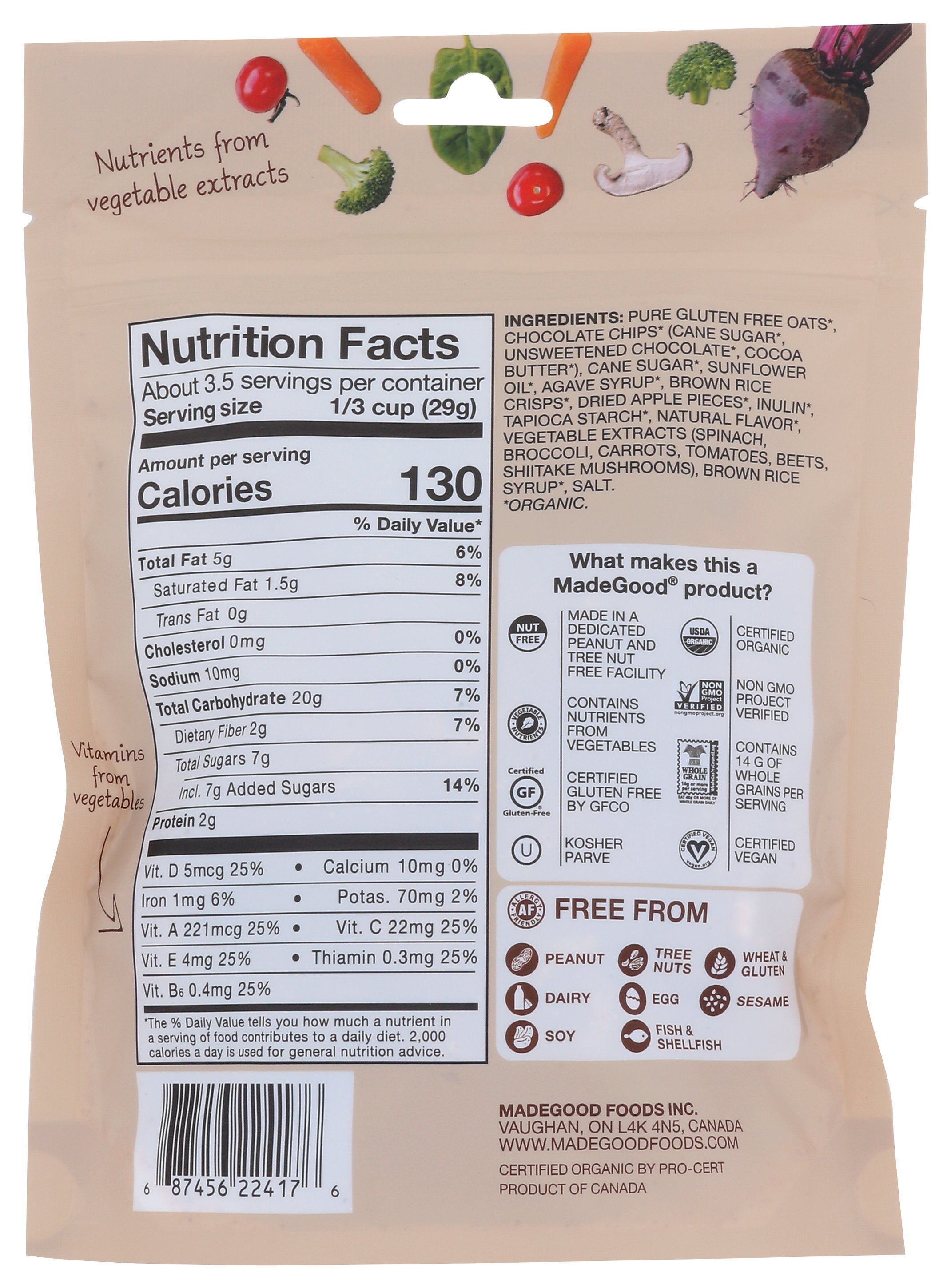 MADEGOOD GRNLA CHOC CHIP POUCH - Case of 6