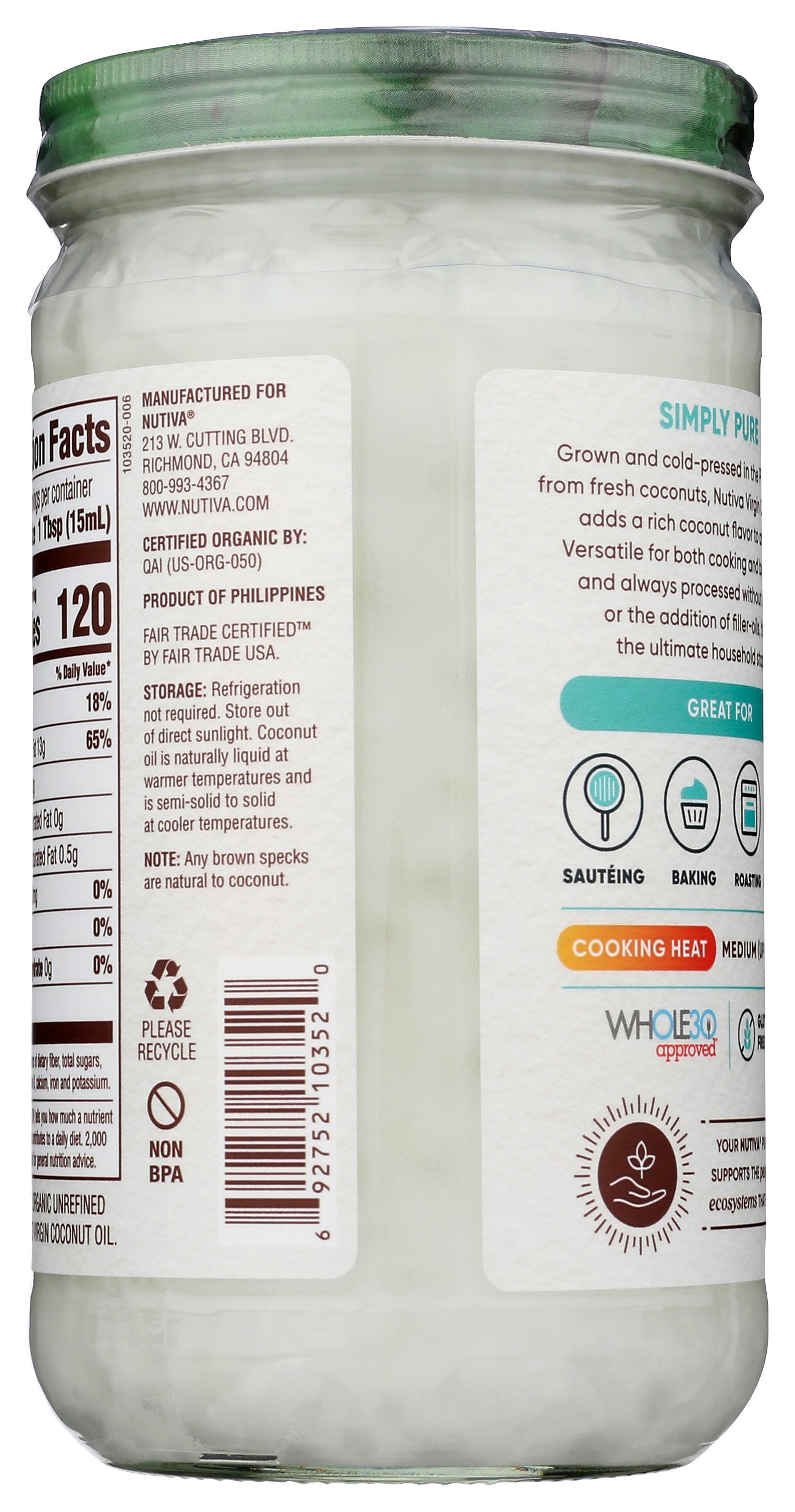 NUTIVA OIL COCONUT VRGN - Case of 6