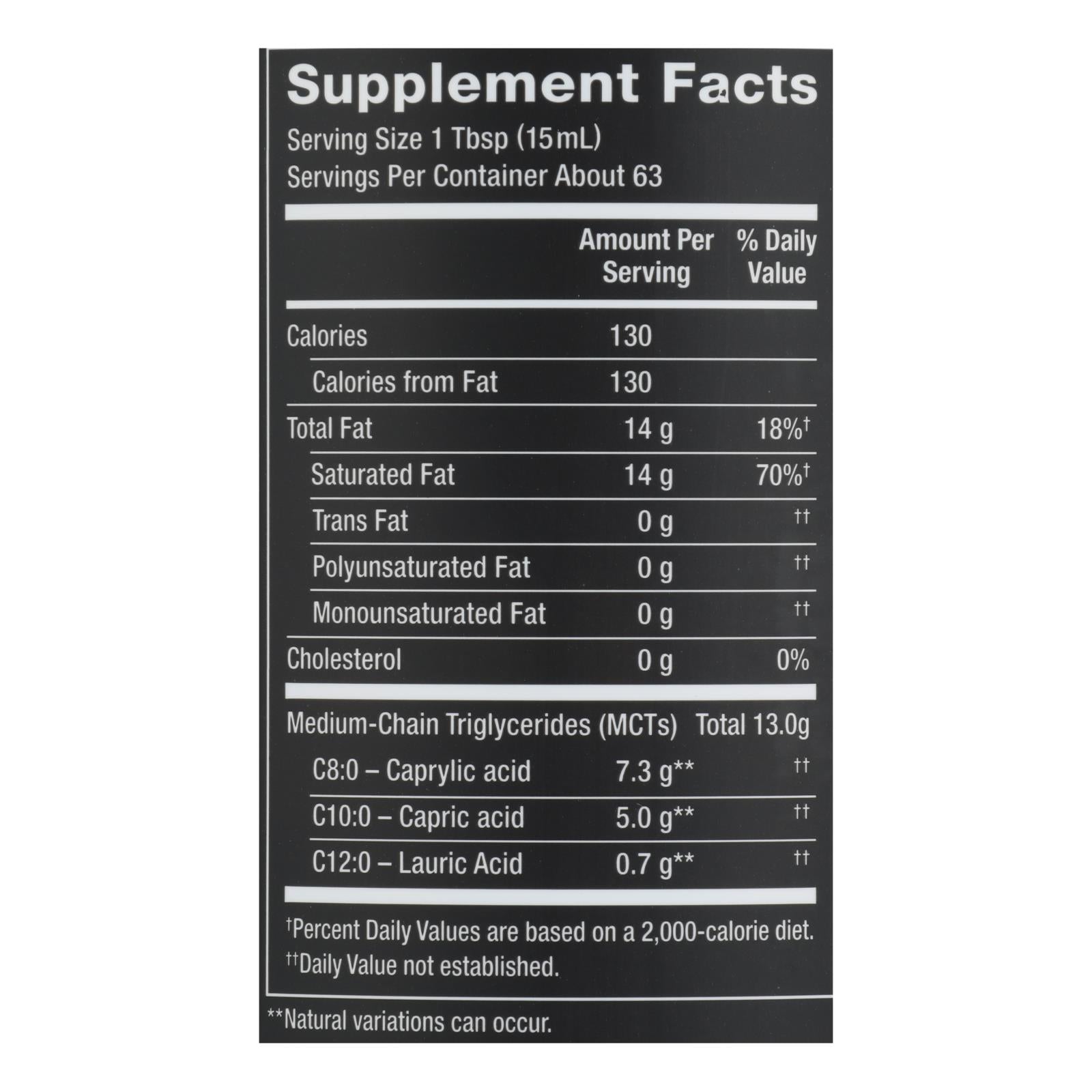 Nutiva 100% Organic Mct Oil - 32 fl oz