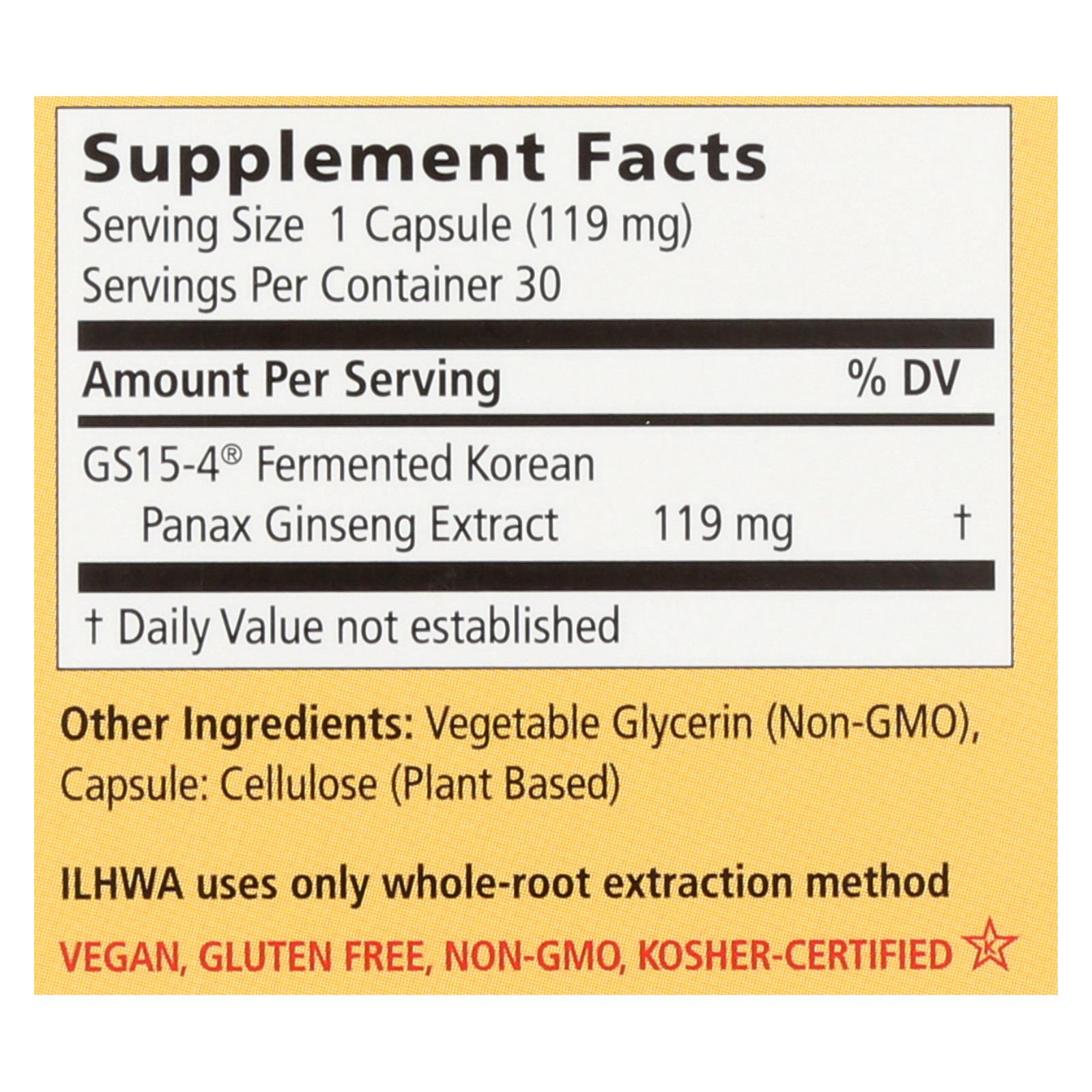 Ilhwa Enzyme Fermented Ginseng Herbal Supplement - 1 Each - 30 Cap