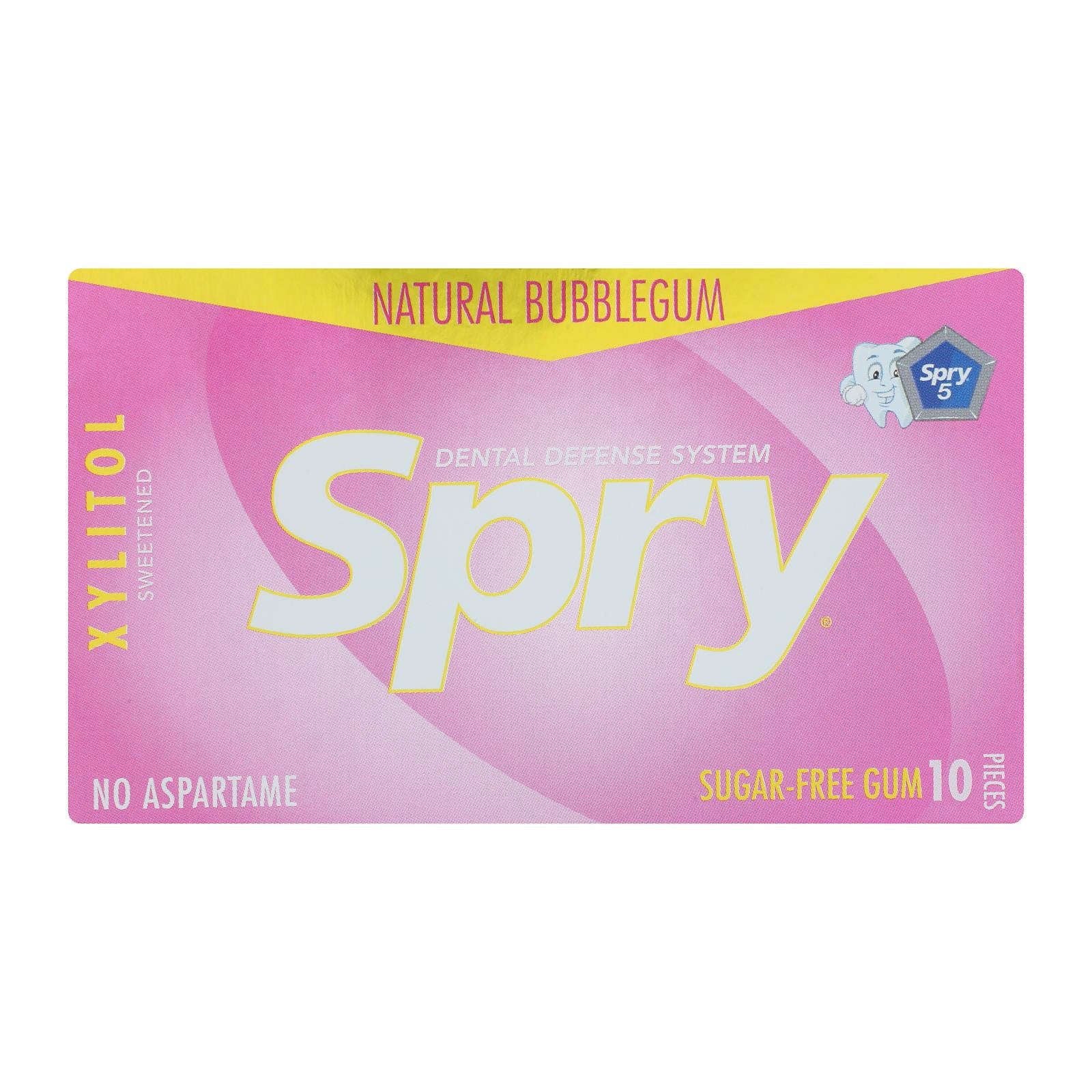 Spry - Chewing Gum Bubble Gum - Case Of 20 - 10 Ct