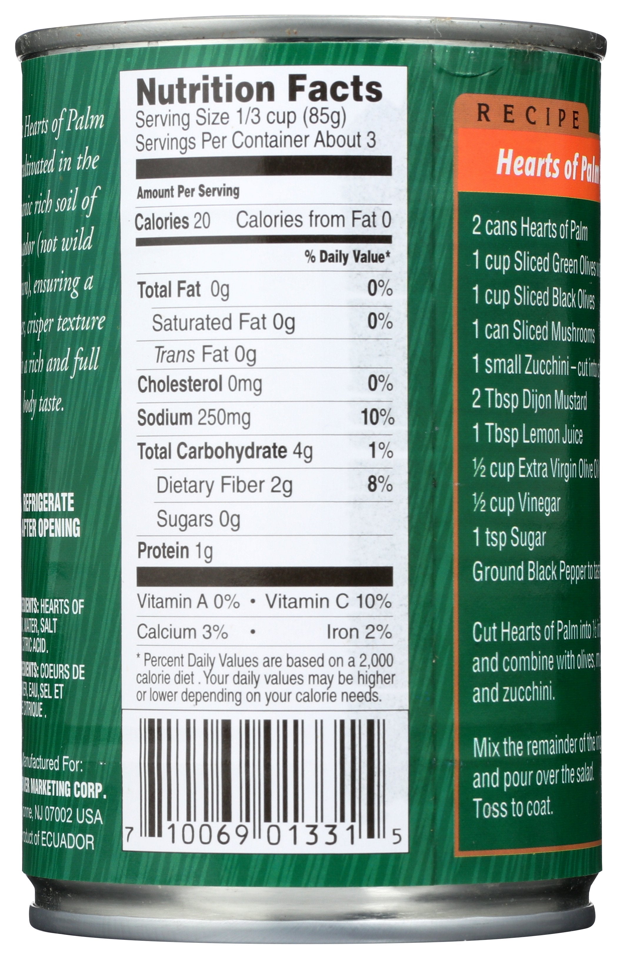 GEFEN HEART OF PALM CUT D&PO - Case of 12