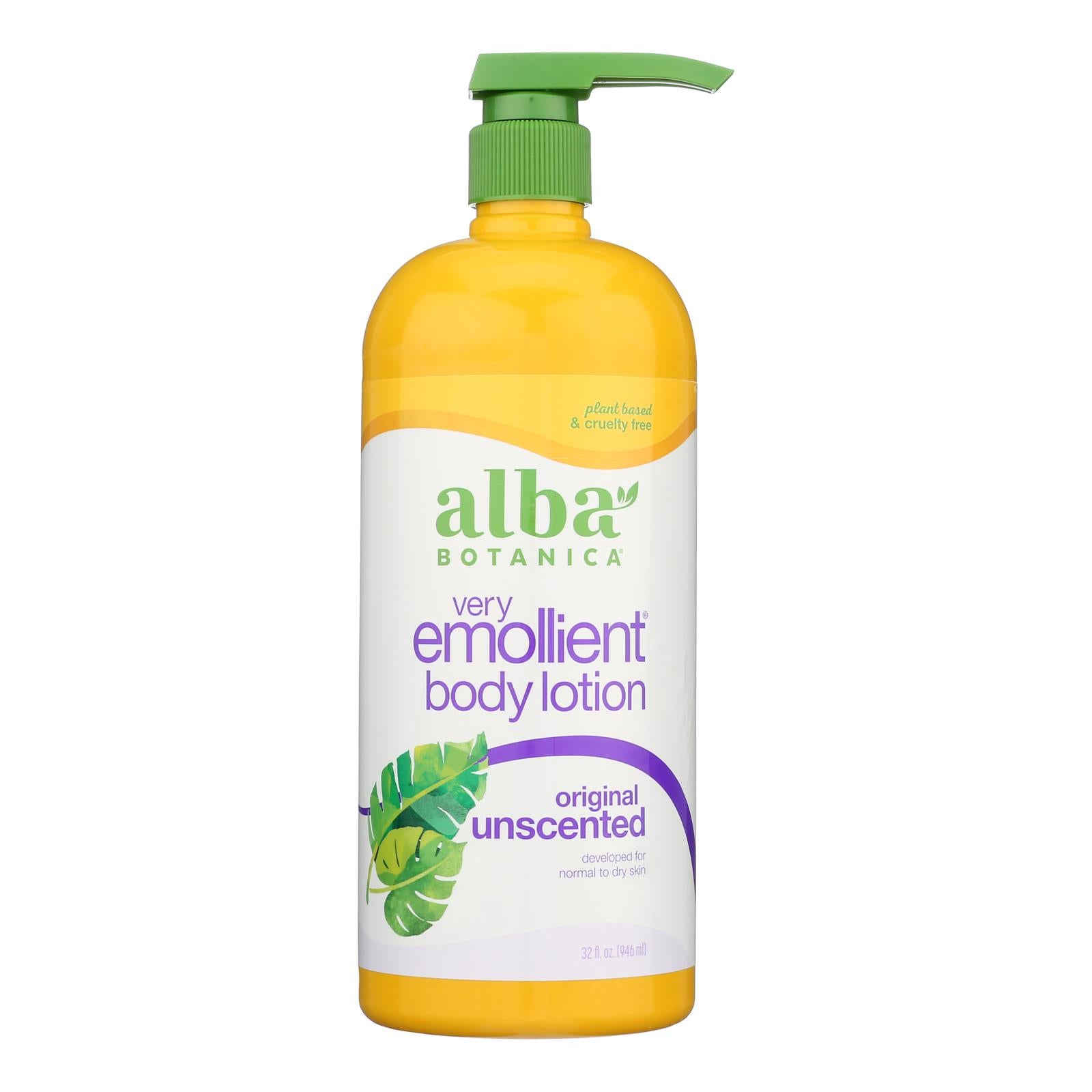 Alba Botanica - Very Emollient Body Lotion - Unscented - 32 Fl Oz