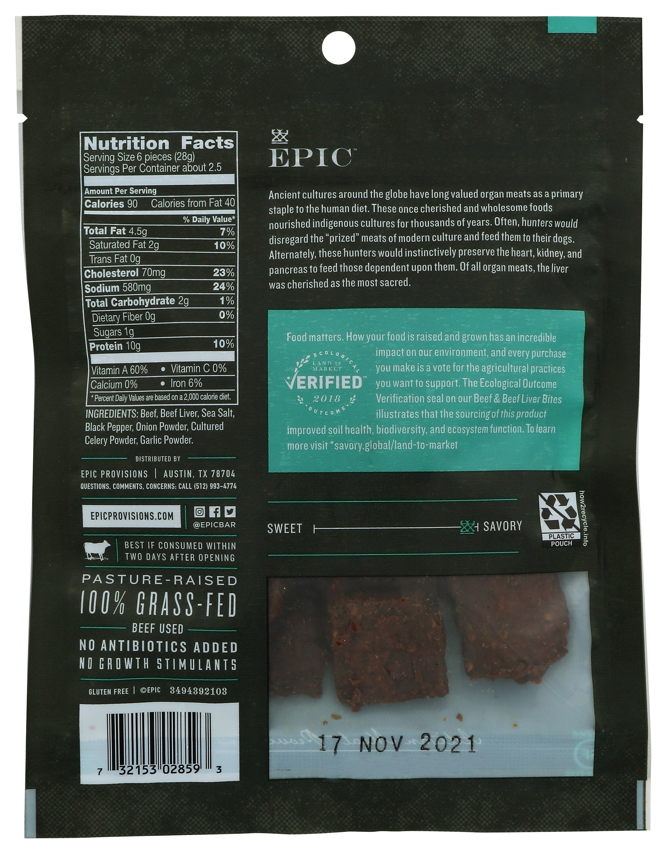 EPIC JERKY LVR BITES - Case of 8