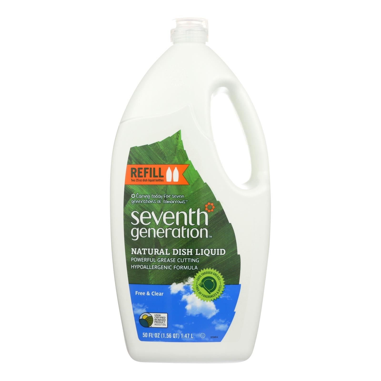 Seventh Generation - Dish Liquid Free & Clear - Case of 3-50 Fluid Ounces