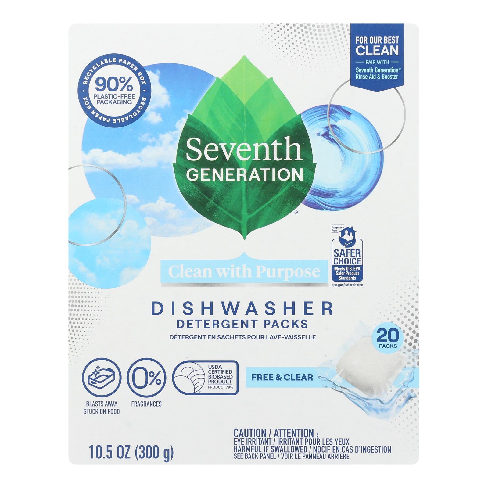 Seventh Generation - Automatic Dish Pacs Fragrance & Clear - Case of 6-20 Count