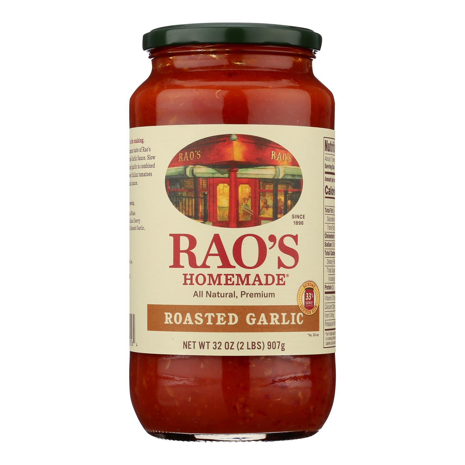 Rao's Specialty Food - Pasta Sauce Roasted Garlic - Case of 6 - 32 OZ