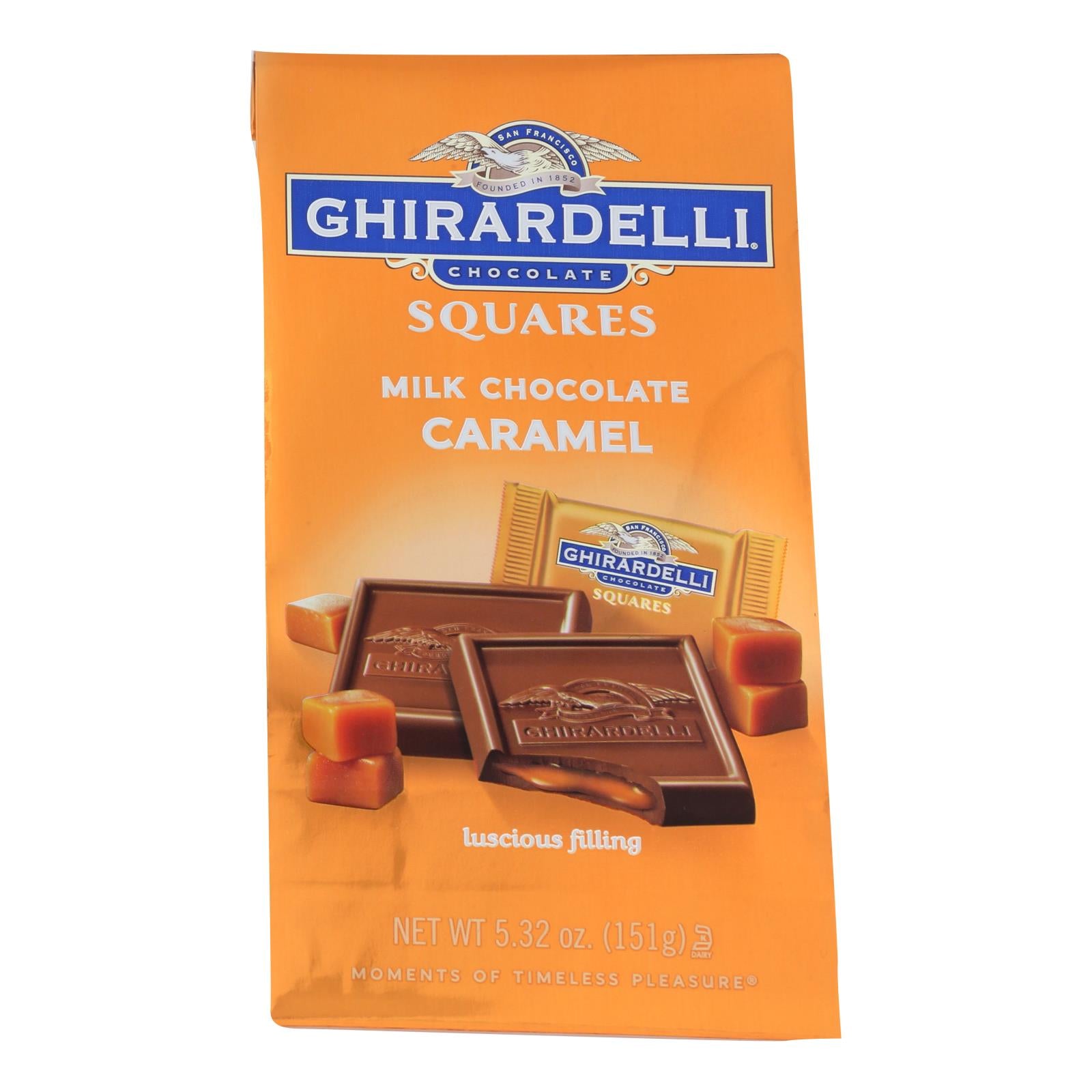 Ghirardelli Milk Chocolate Caramel Squares - Case of 6 - 5.32 OZ