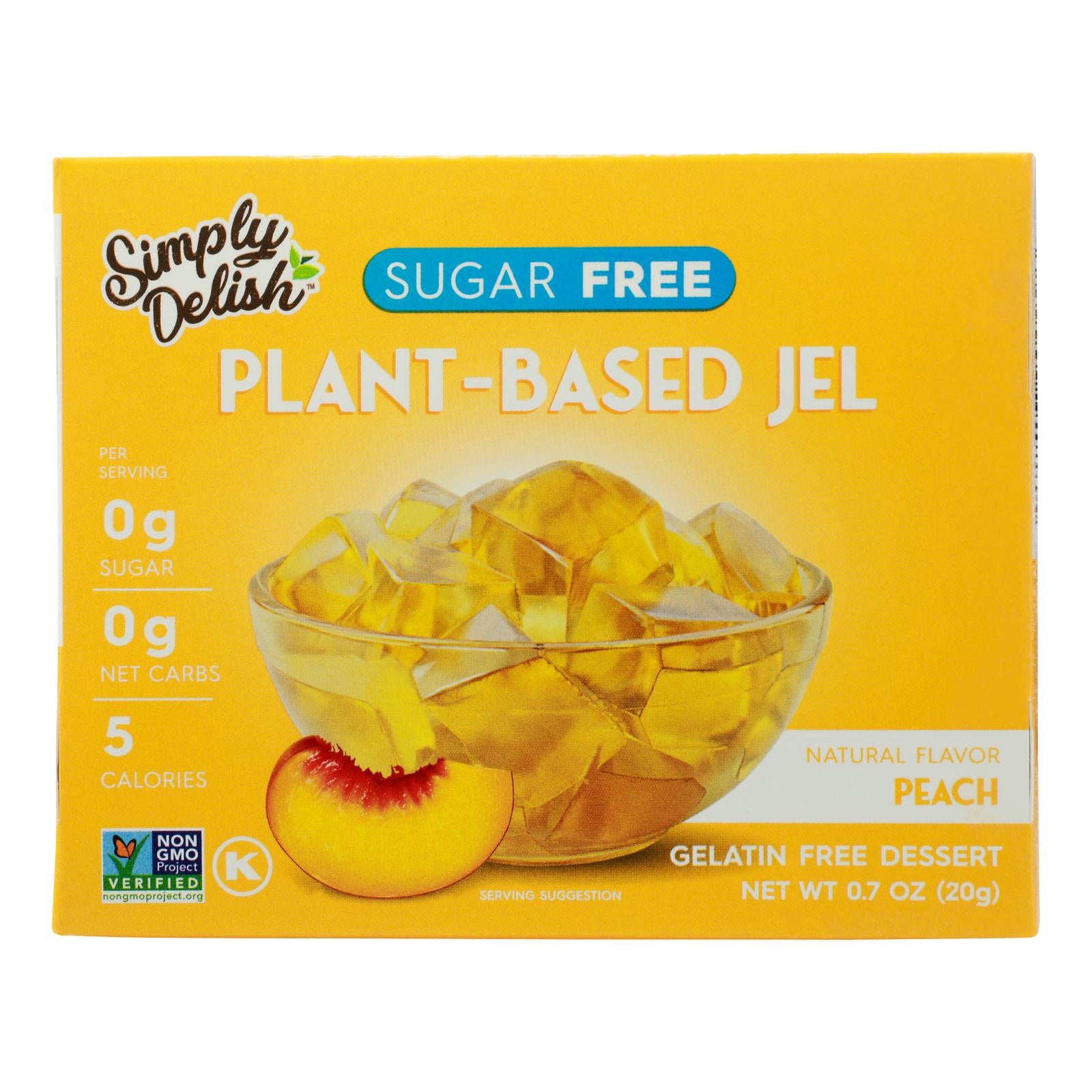 Simply Delish Jel Dessert - Peach - Case Of 6 - 1.6 Oz.