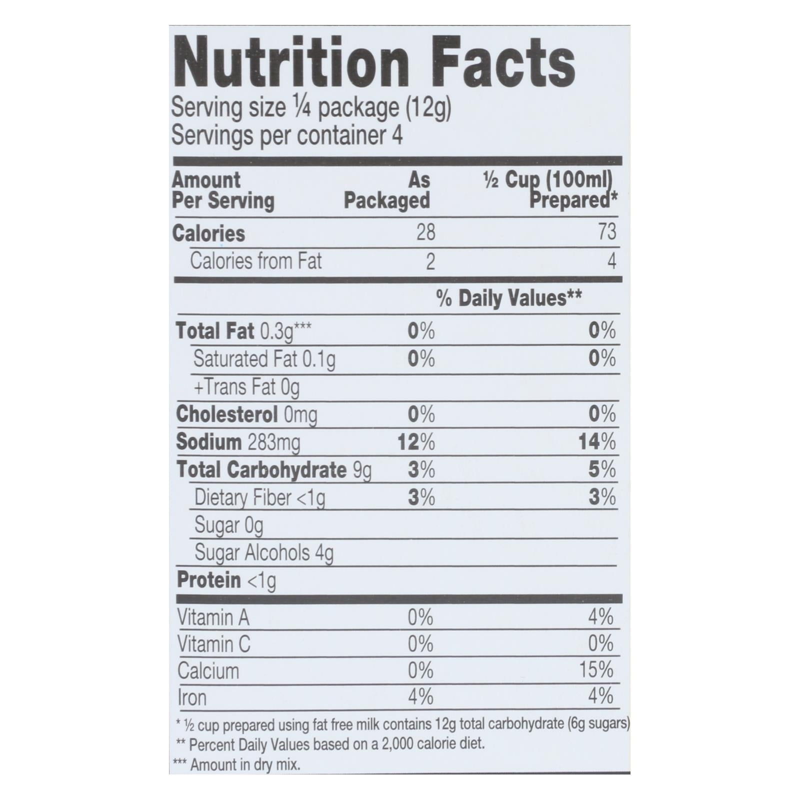 Simply Delish Chocolate Pudding & Pie Filling - Case Of 6 - 1.7 Oz