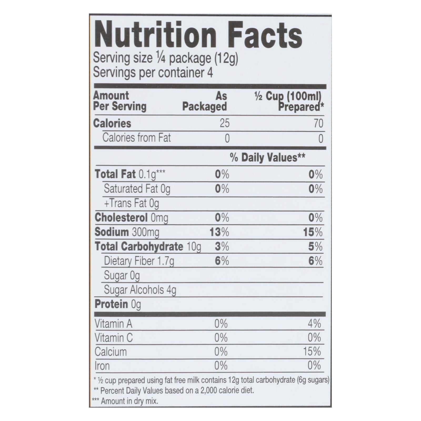 Simply Delish Pudding Mix - Vanilla - Case Of 6 - 1.7 Oz