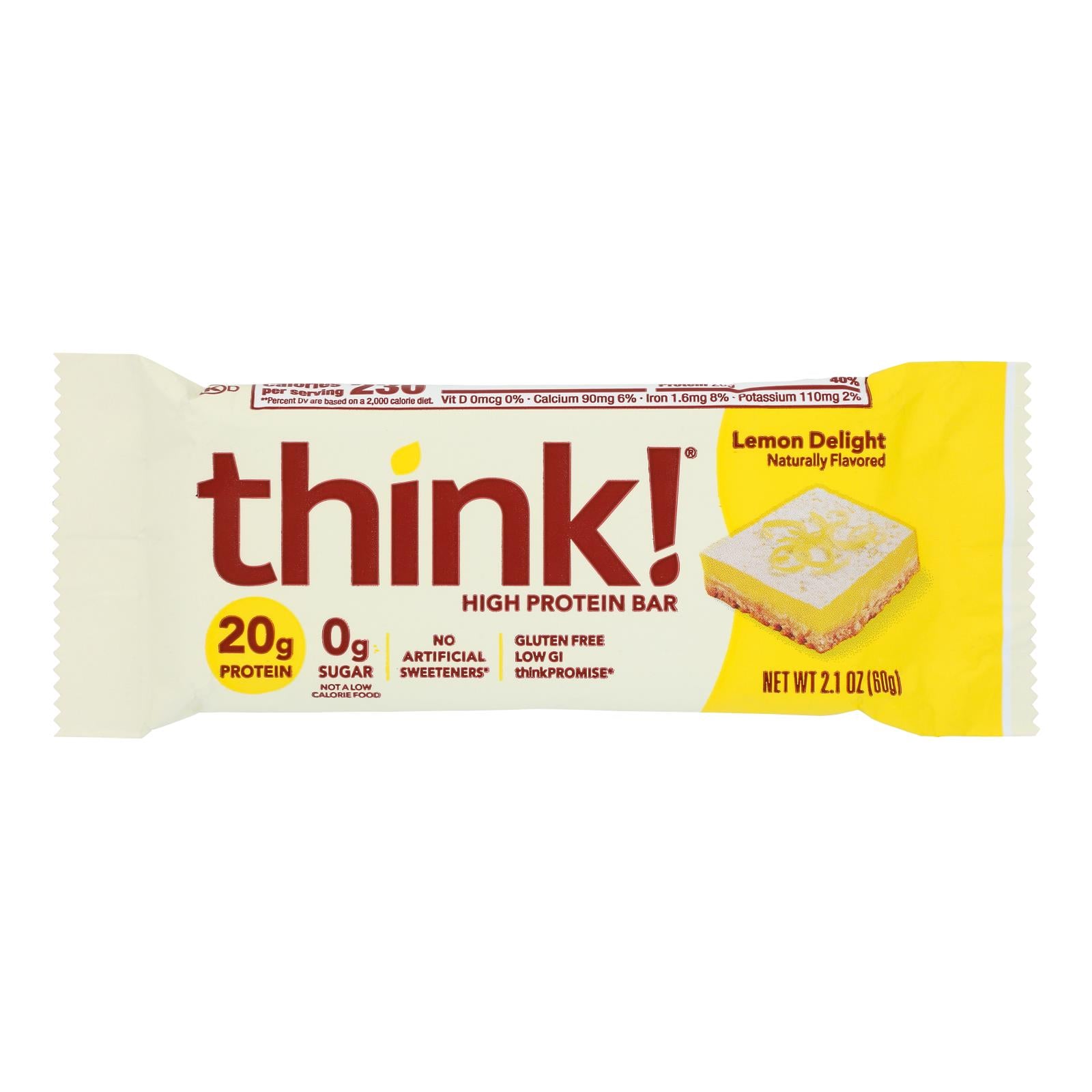 Think Products High Protein Bar - Lemon Delight - Case Of 10 - 2.1 Oz.