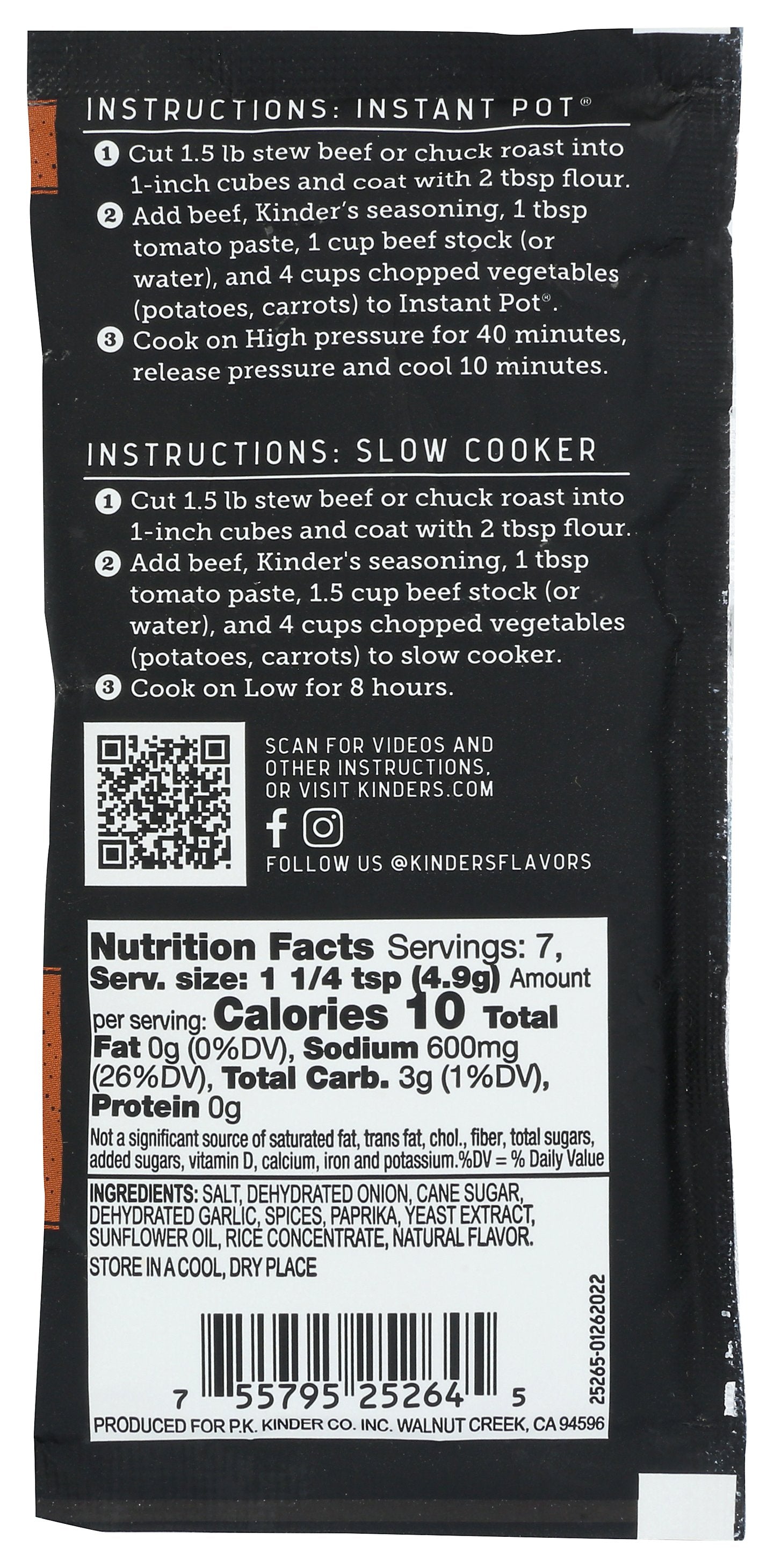 KINDERS SEASONING BEEF STEW - Case of 15