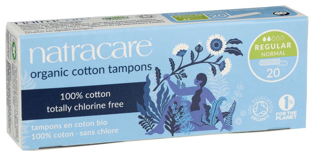 Natracare 100% Organic Cotton Tampons Regular - 20 Tampons