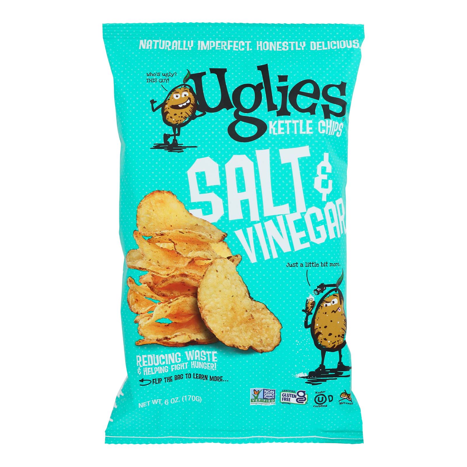Diffenbach's Ugly Snacks Salt And Vinegar Kettle Cooked Chips - Case Of 12 - 6 Oz