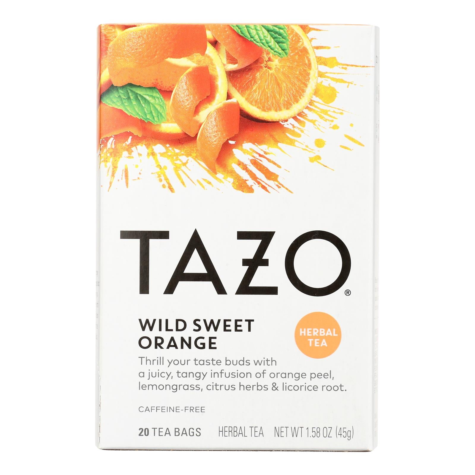 Tazo Tea Herbal Tea - Wild Sweet Orange - Case Of 6 - 20 Bag