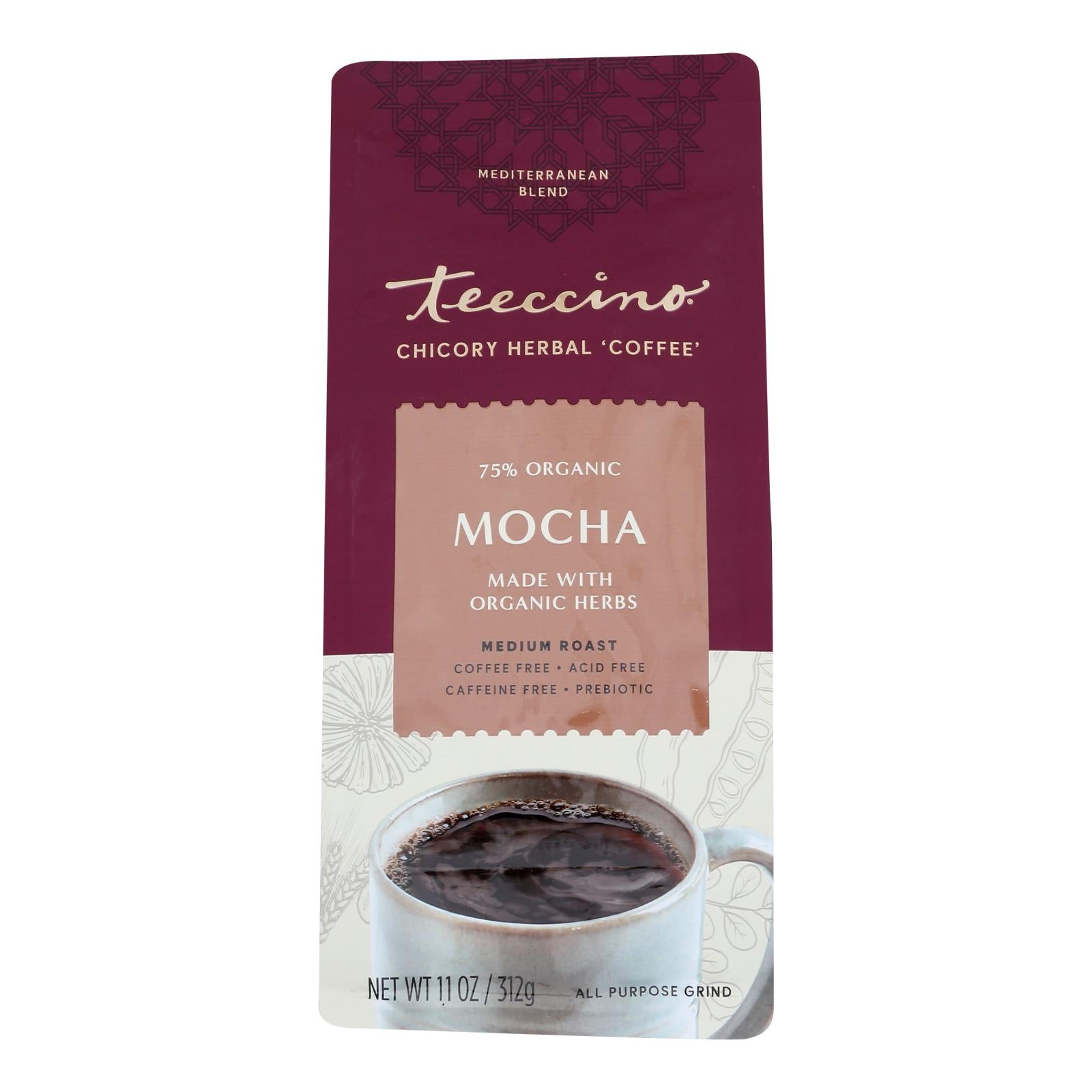 Teeccino Mediterranean Herbal Coffee Mocha - 11 Oz - Case Of 6