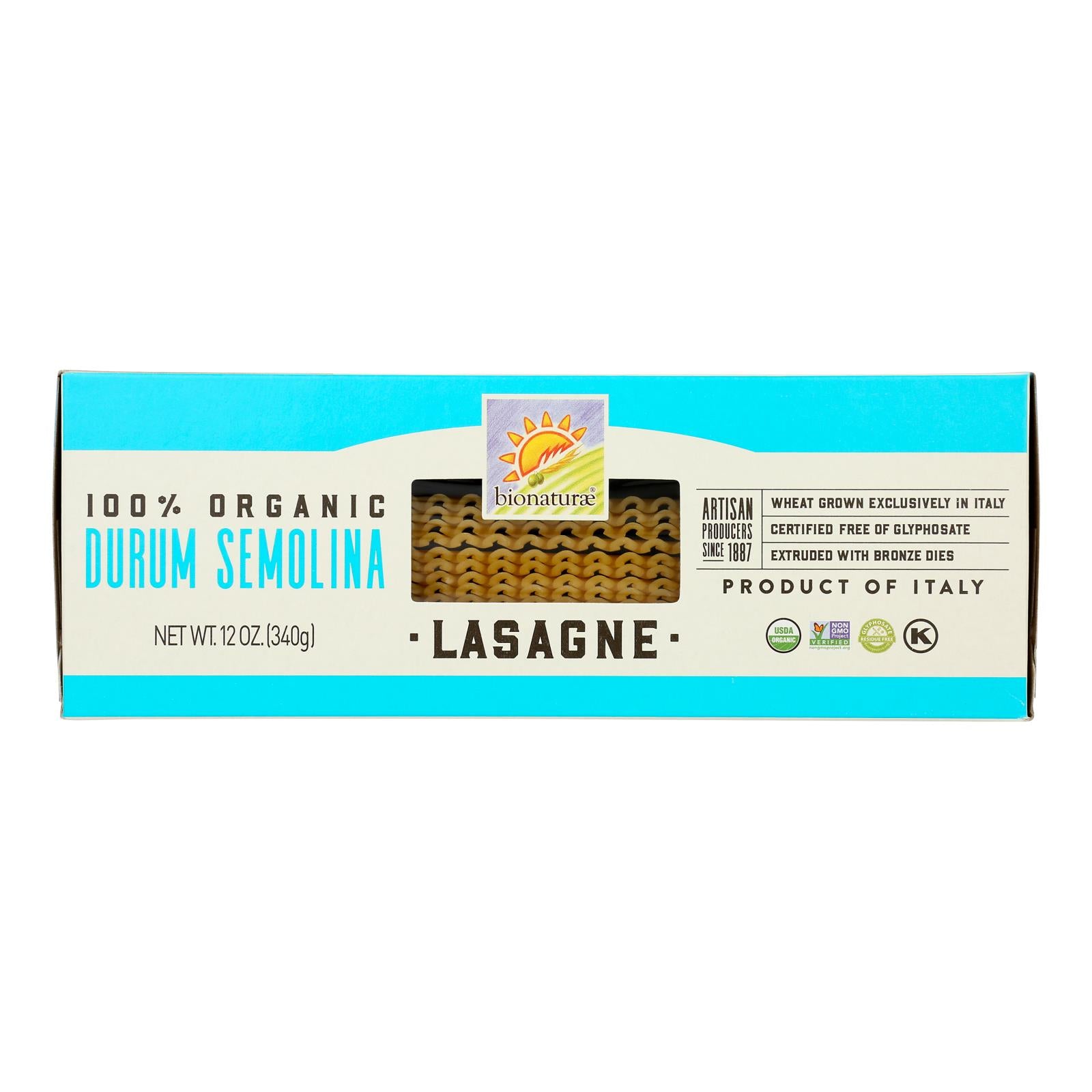 Bionaturae Durum Semolina - Lasagna - Case Of 12 - 12 Oz.