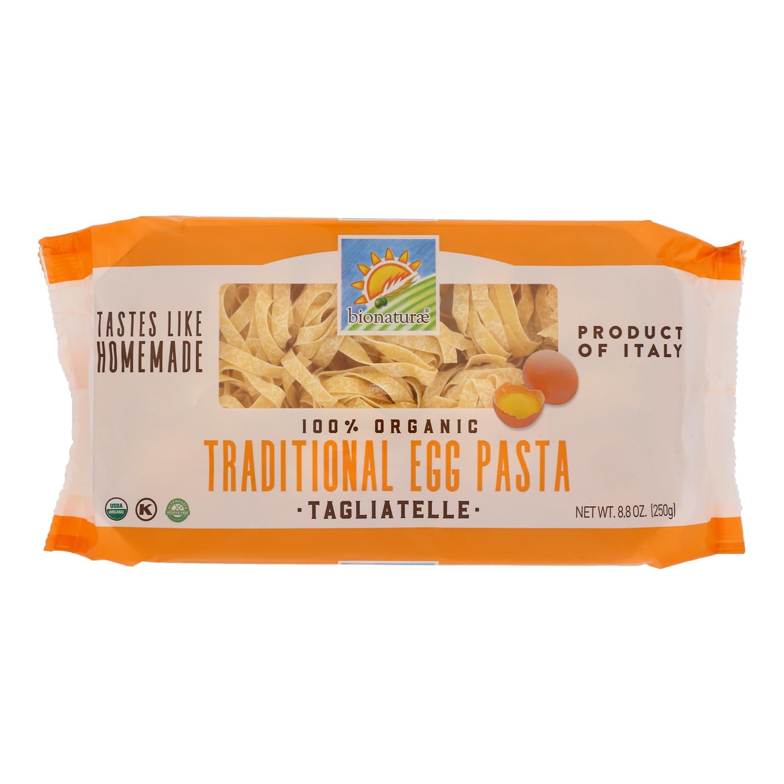 Bionaturae Egg Pasta - Durum Semolina - Case Of 12 - 8.8 Oz.