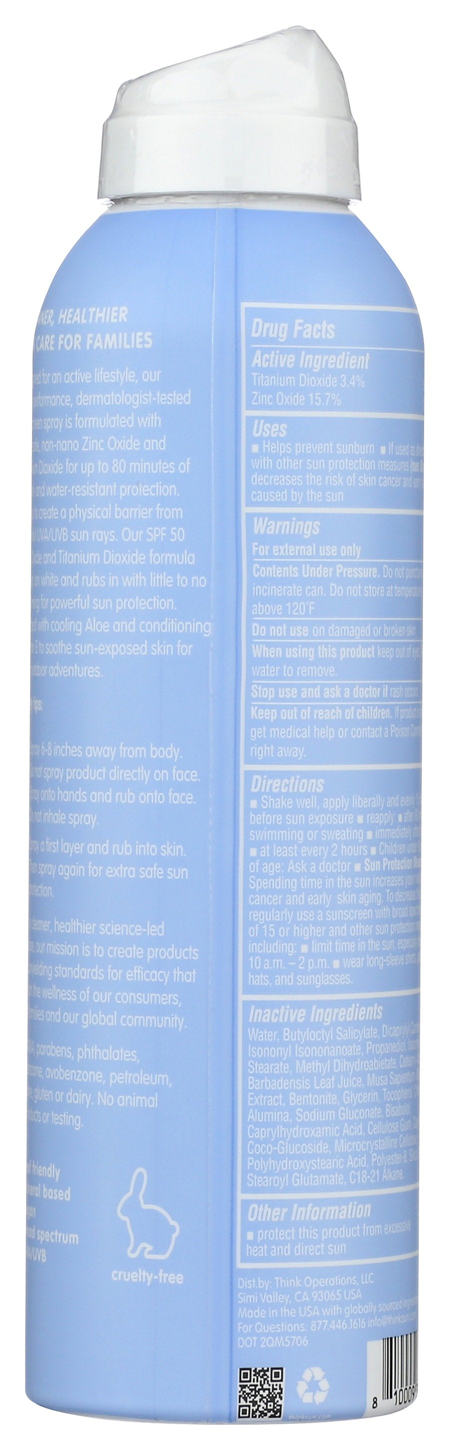 THINK SPRAY SPF50 CLR ZINC