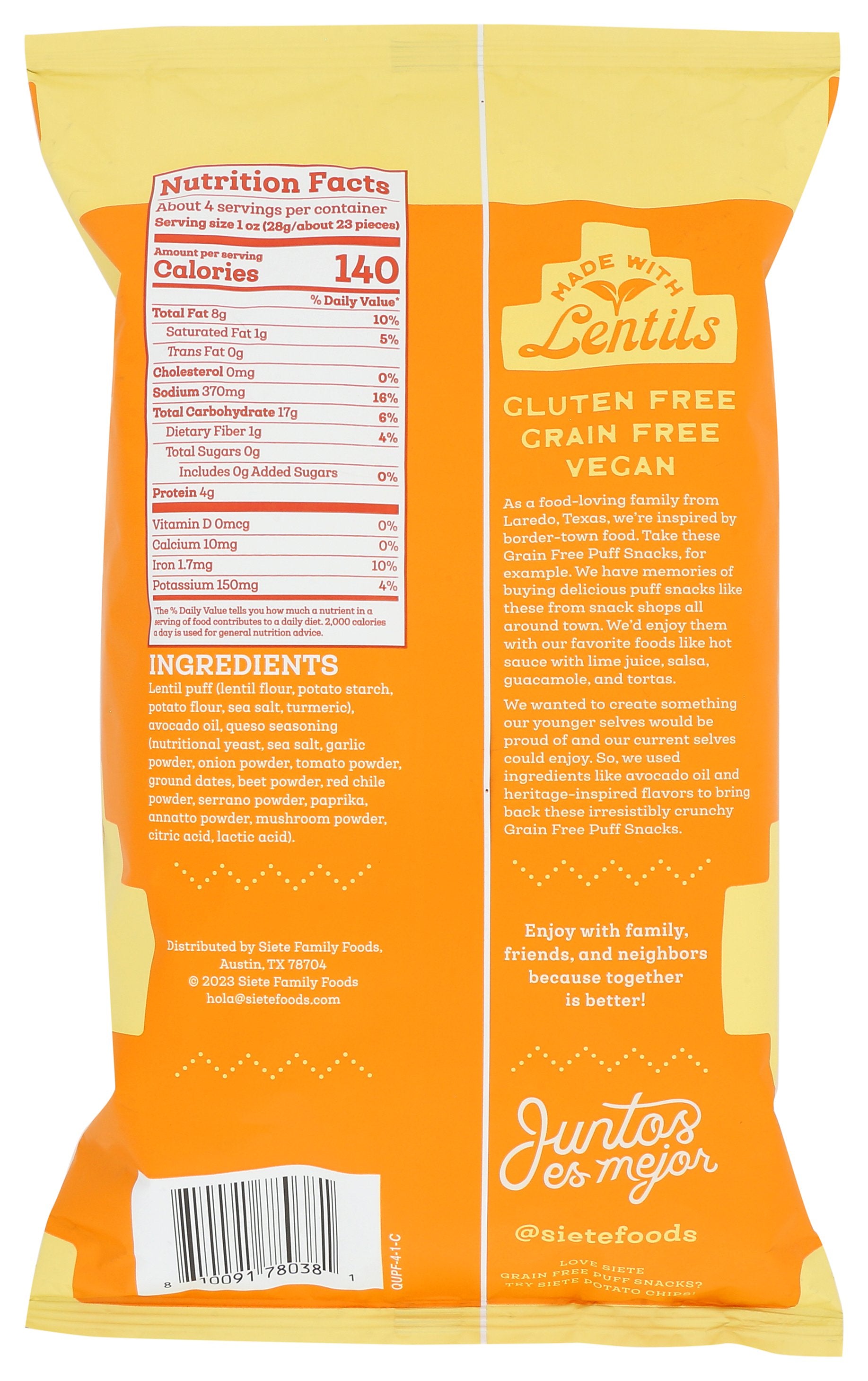 SIETE PUFFS QUESO - Case of 6