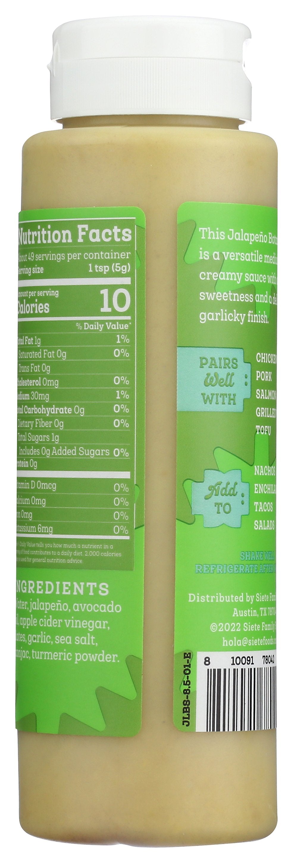 SIETE SAUCE BOTANA JALAPENO - Case of 8