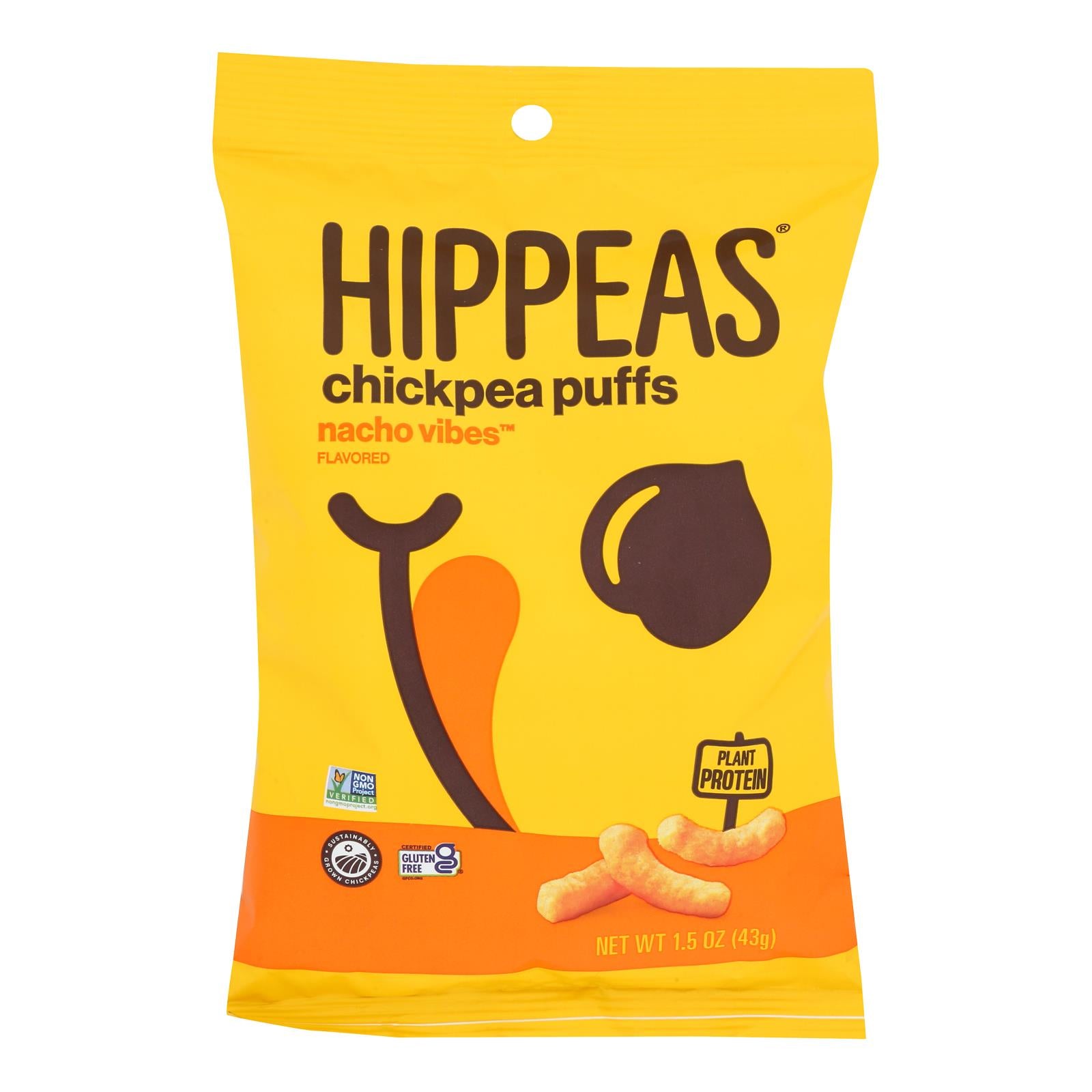 Hippeas - Chickpea Puff Nacho Vibes - Case of 6-1.5 Ounces