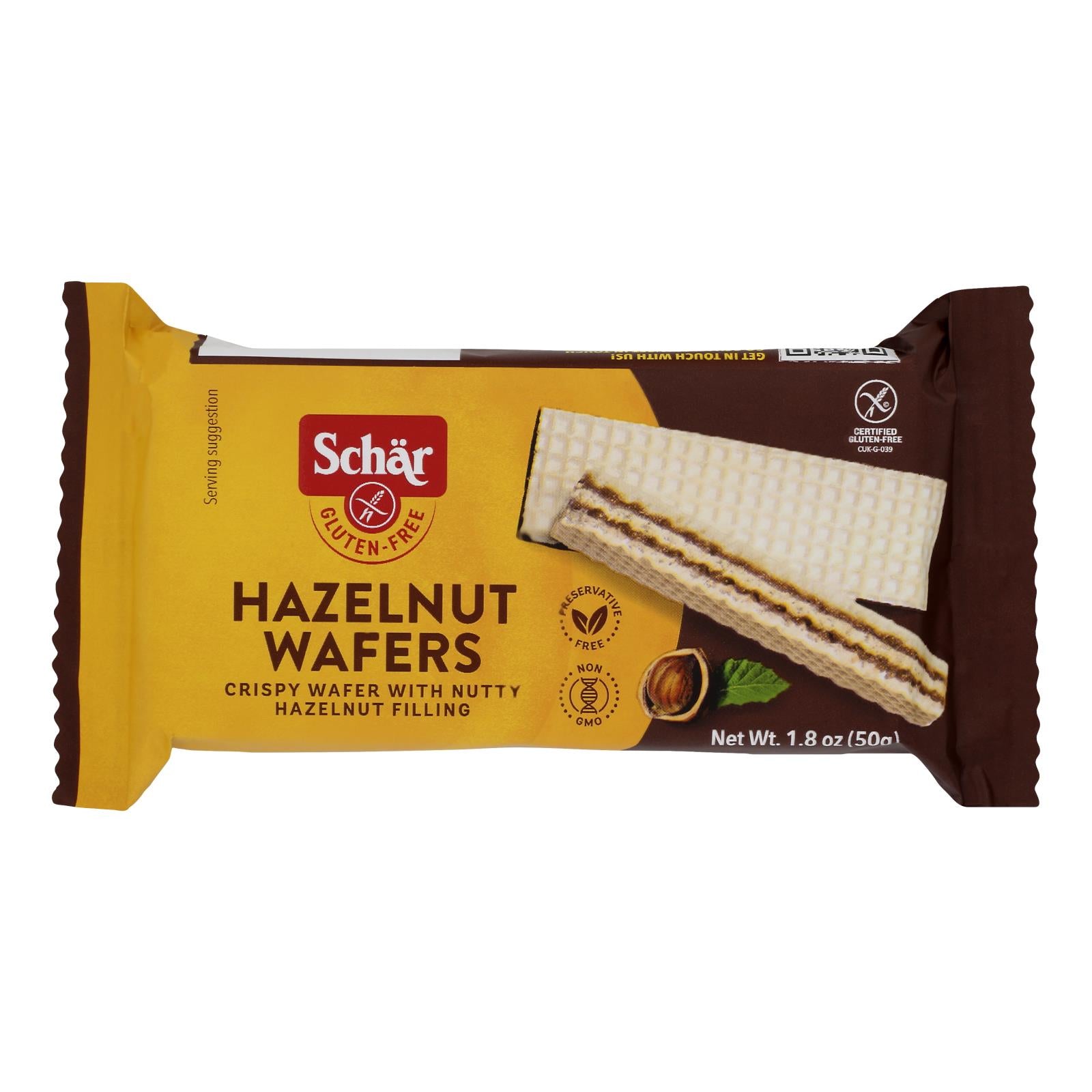 Schar Wafers - Hazelnut - Gluten Free - 1.8 oz - Case of 20