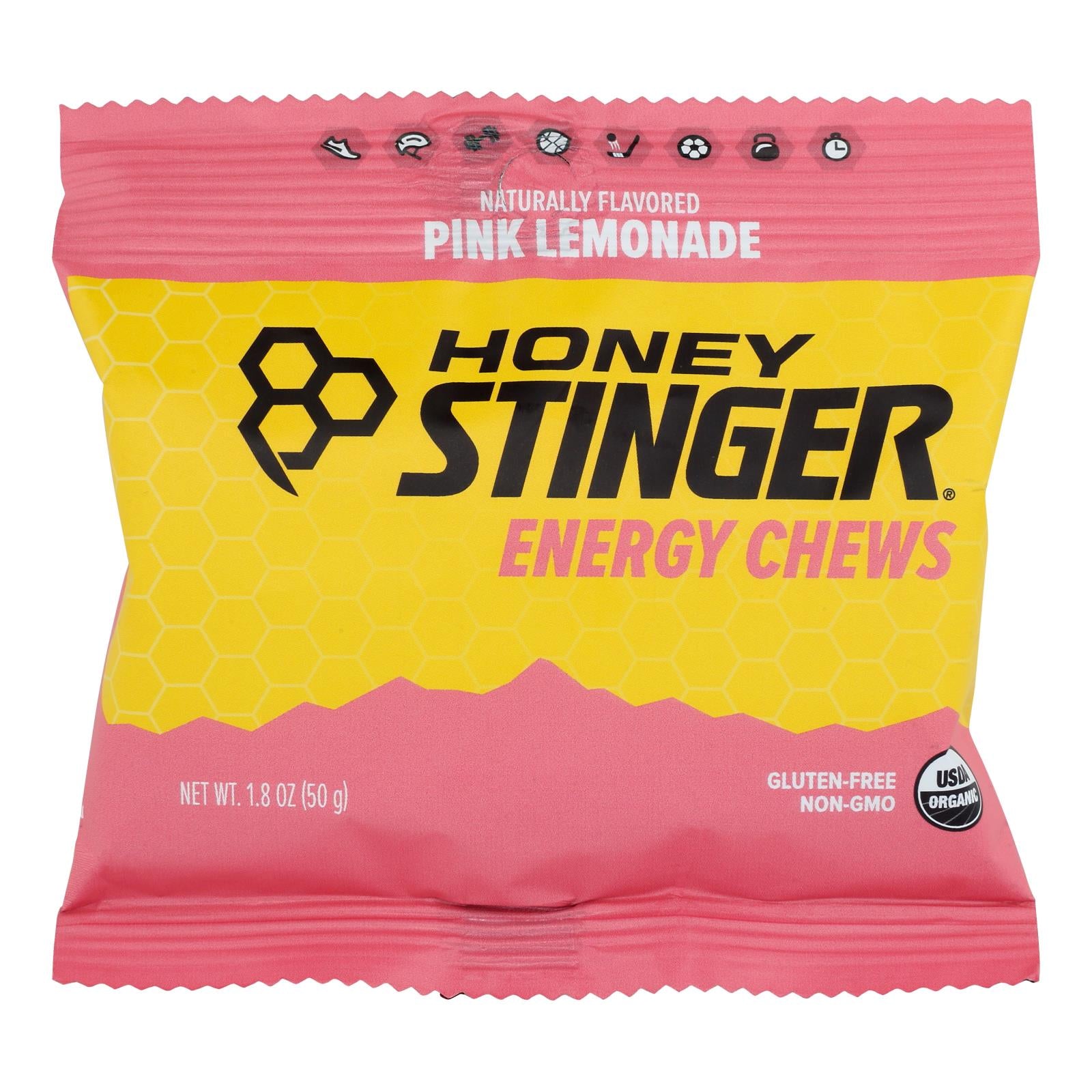 Honey Stinger Energy Chews - Pink Lemonade - Case Of 12 - 1.8 Oz.