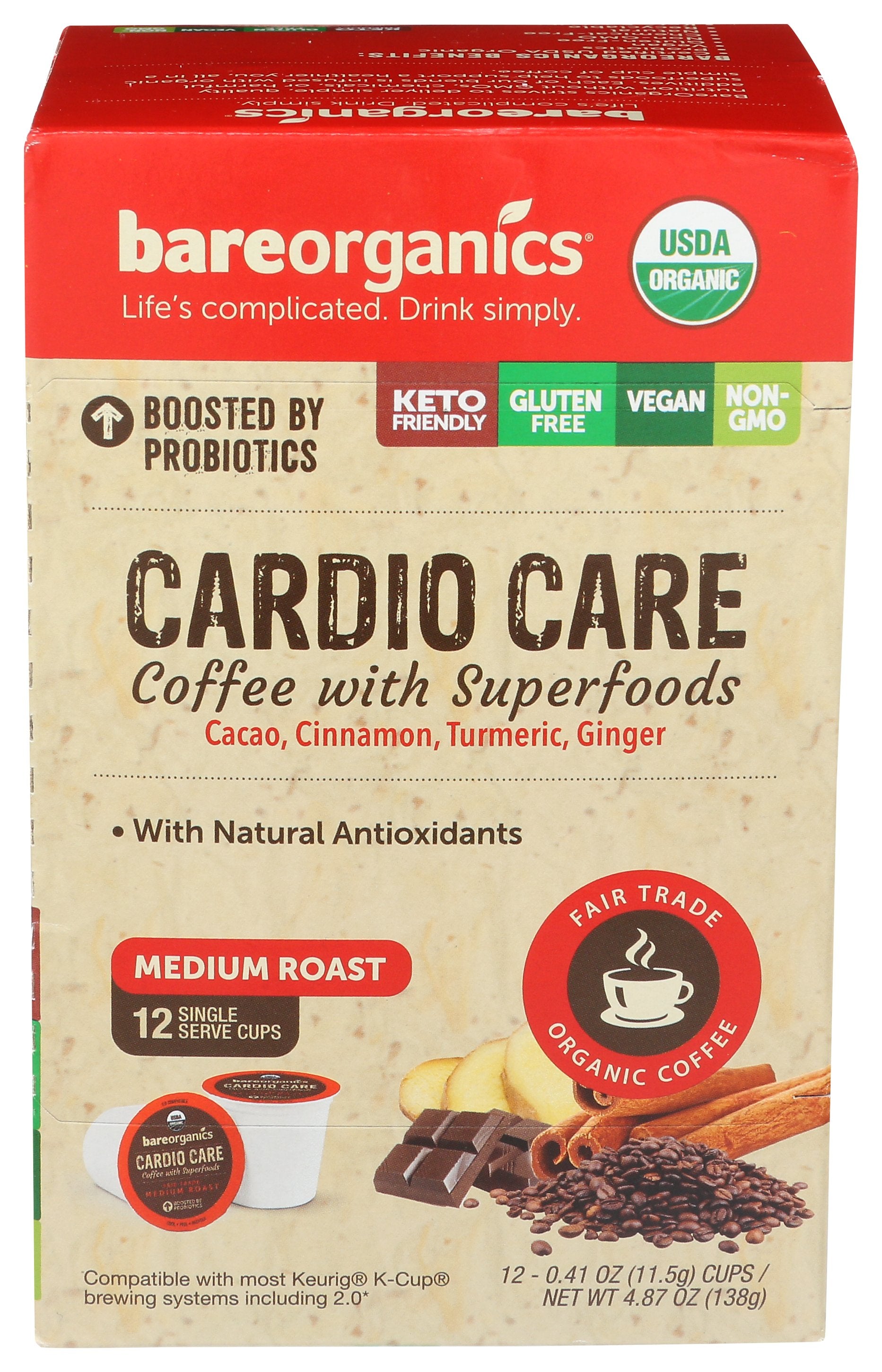 BAREORGANICS COFFEE CARDIO CARE 10PC - Case of 6