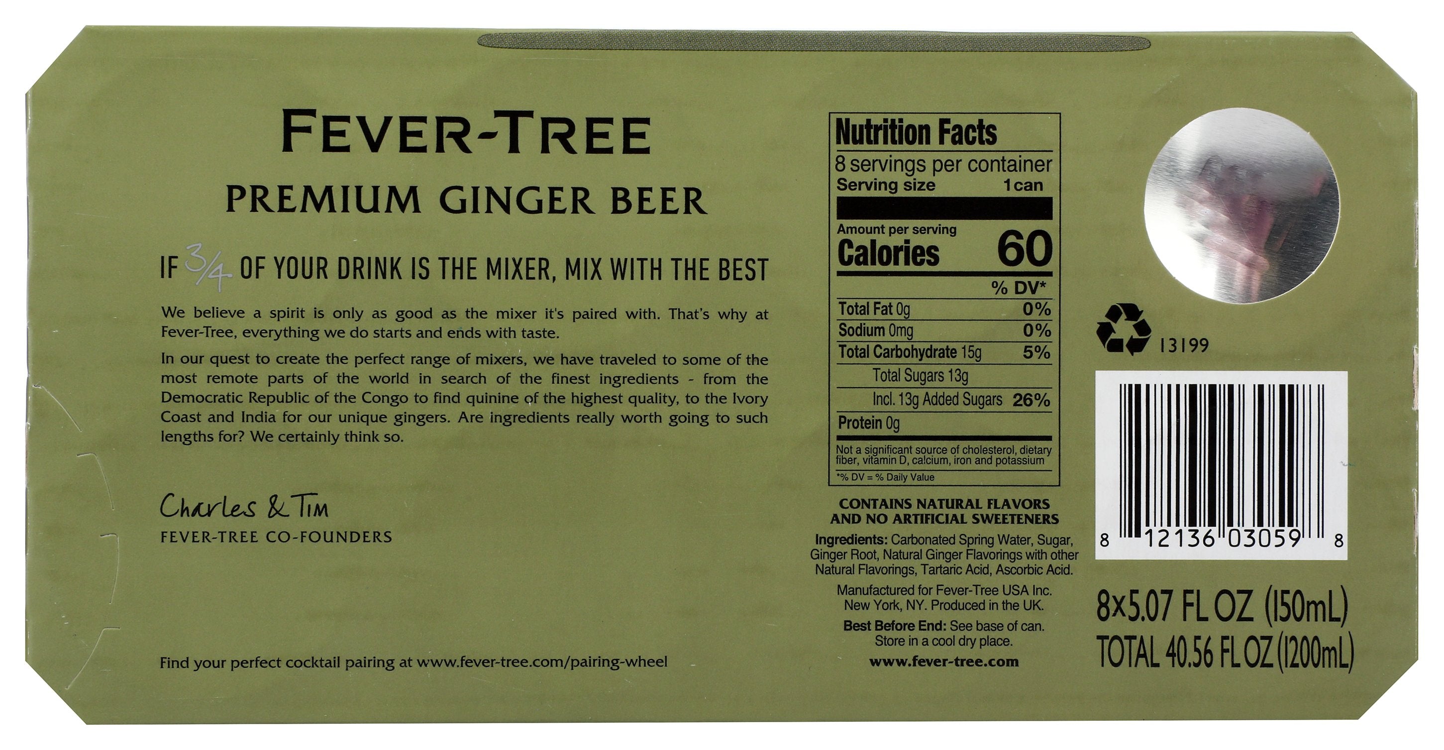 FEVER TREE GINGER BEER CANS 8PK - Case of 3