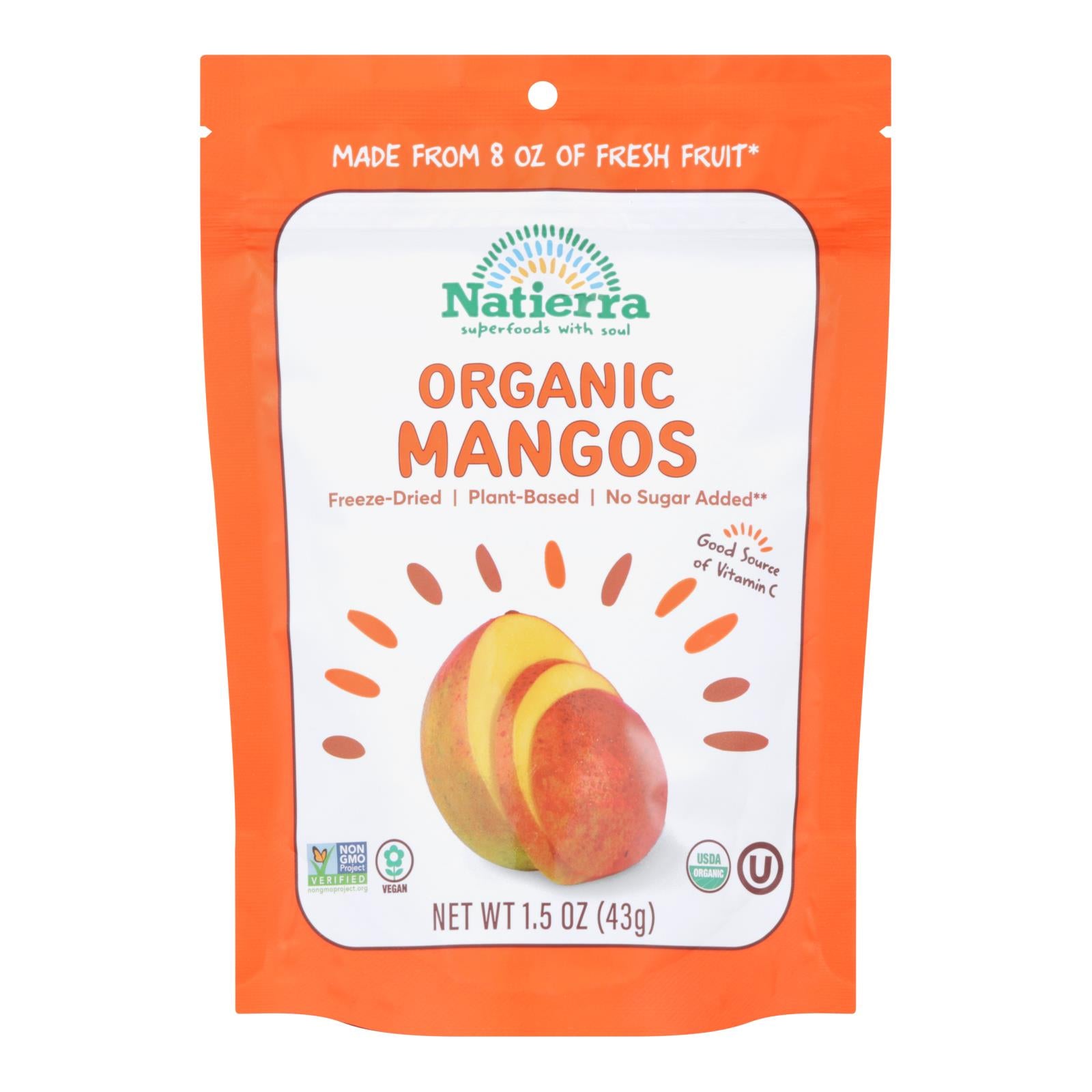 Natierra Freeze Dried - Mangos - Case Of 12 - 1.5 Oz.
