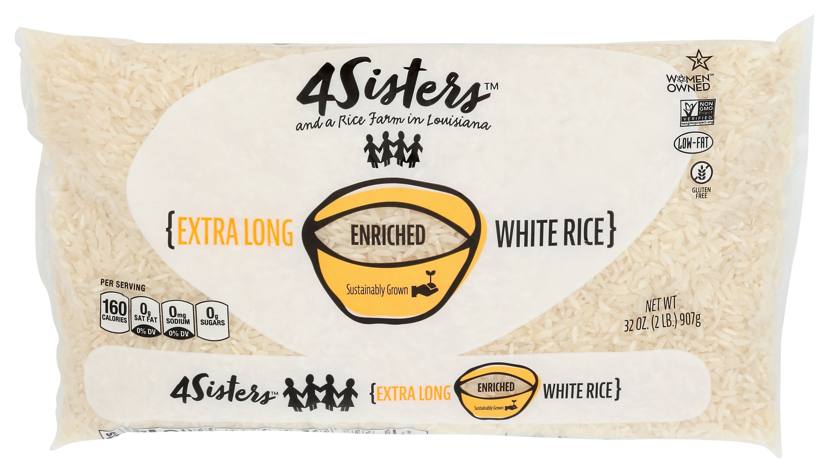 4SISTERS RICE WHITE LONG GRAIN - Case of 18