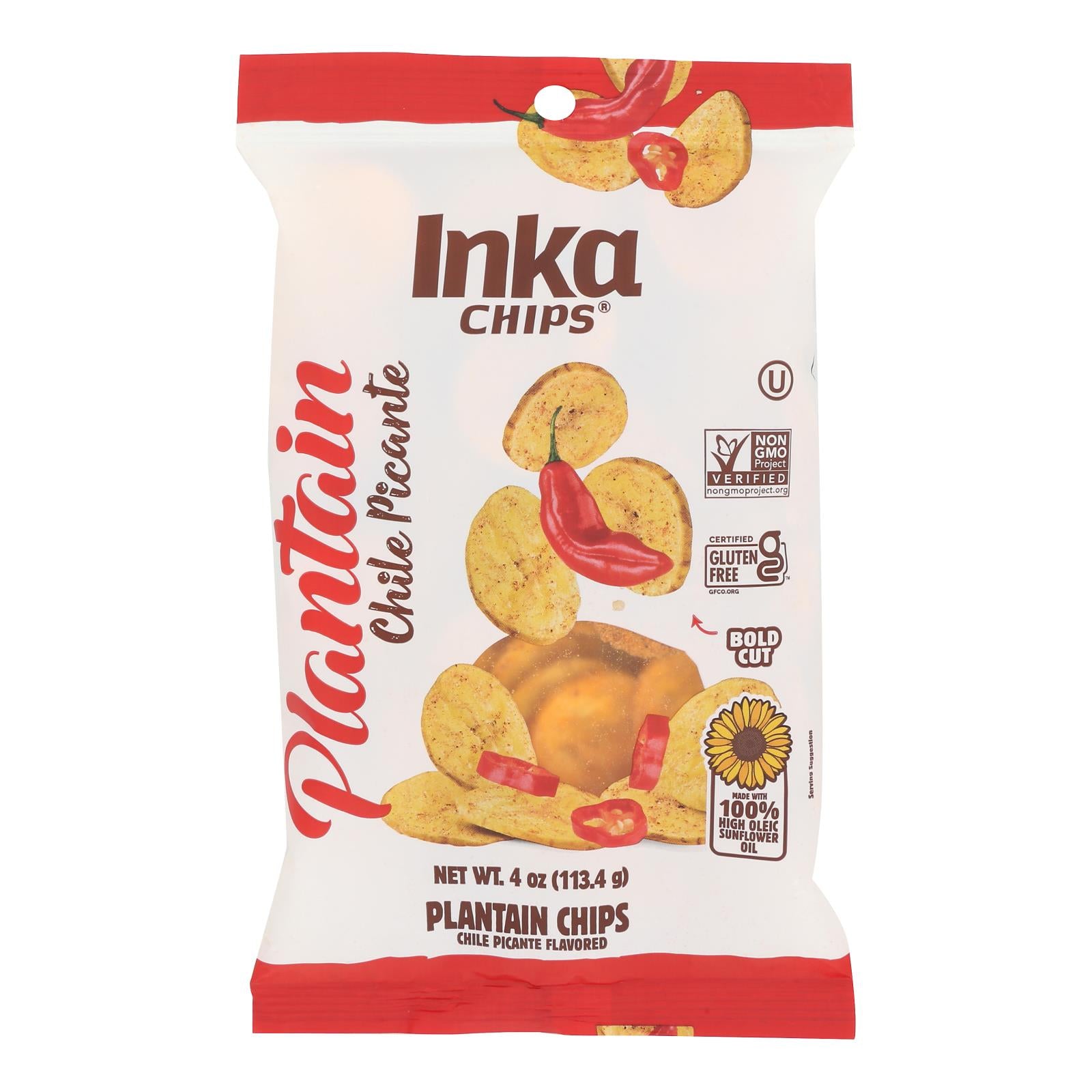 Inka Crops Spicy Plantain Chips, 12-Pack, 4 oz Bags