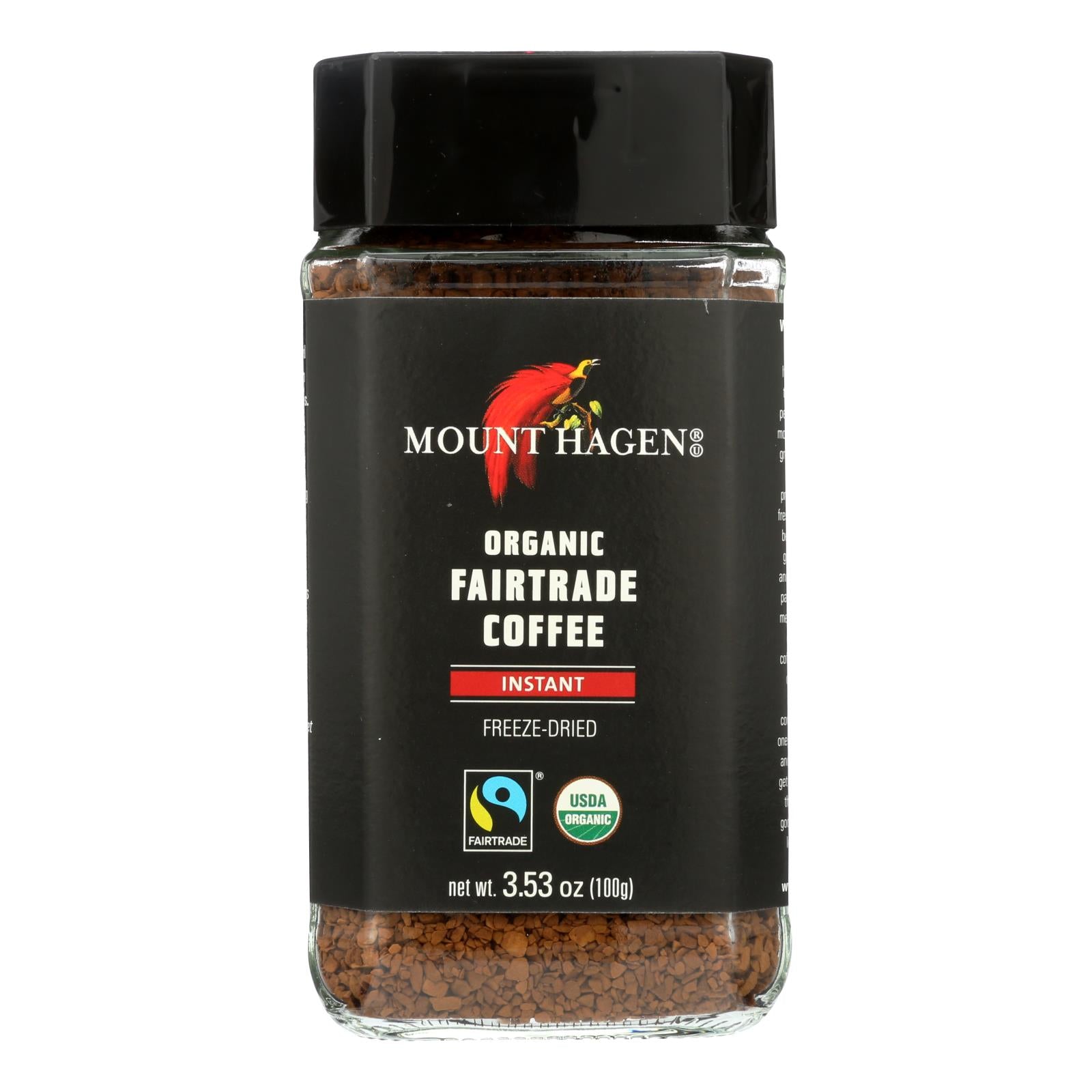 Mount Hagen Instant Organic Fairtrade Coffee - Case of 6 - 3.53 OZ