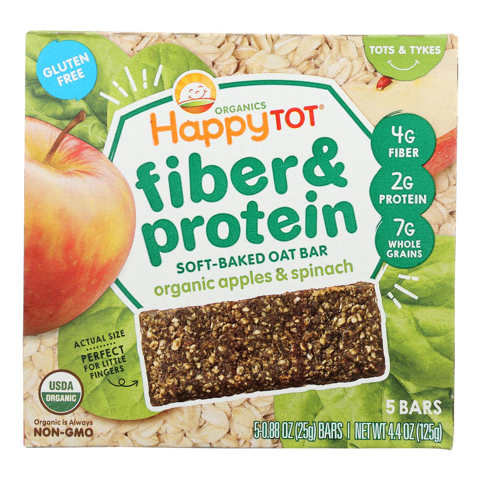 Happy Tot Soft Baked Oat Bar Organic Apples & Spinach - Case of 6 - 5/.88OZ