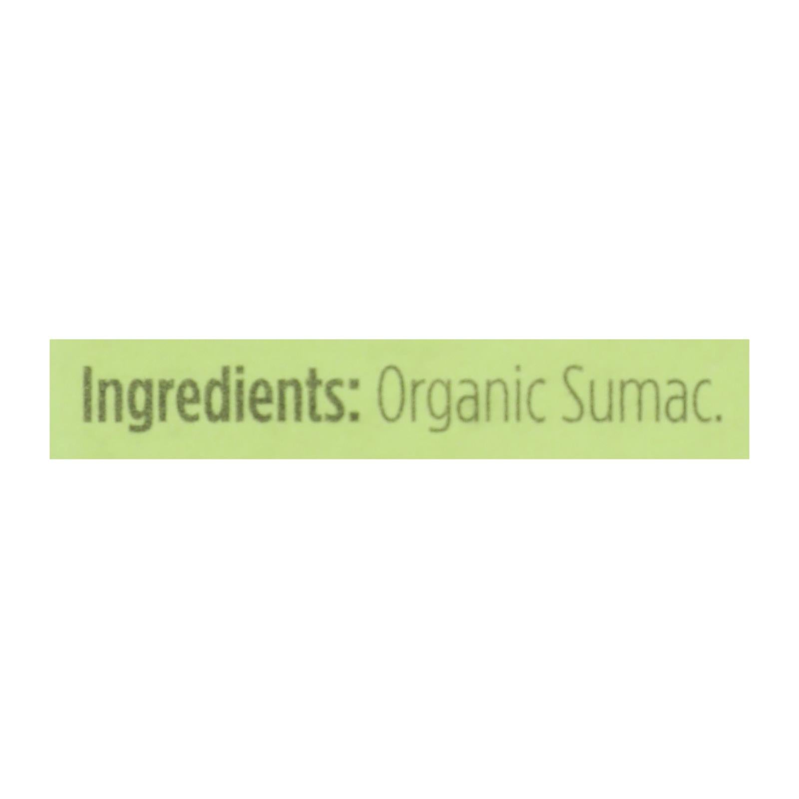 Spicely Organics - Organic Sumac - Case of 6 - 0.45 oz.