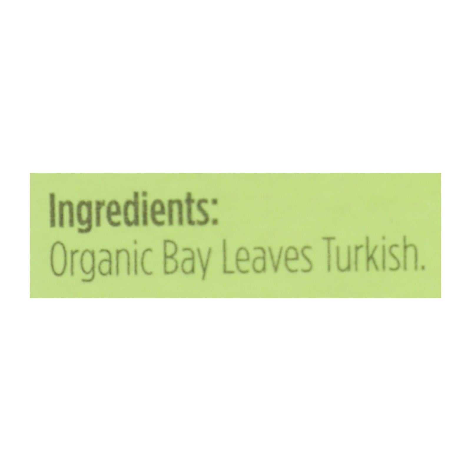 Spicely Organics - Organic Bay Leaves - Turkish Whole - Case of 6 - 0.1 oz.
