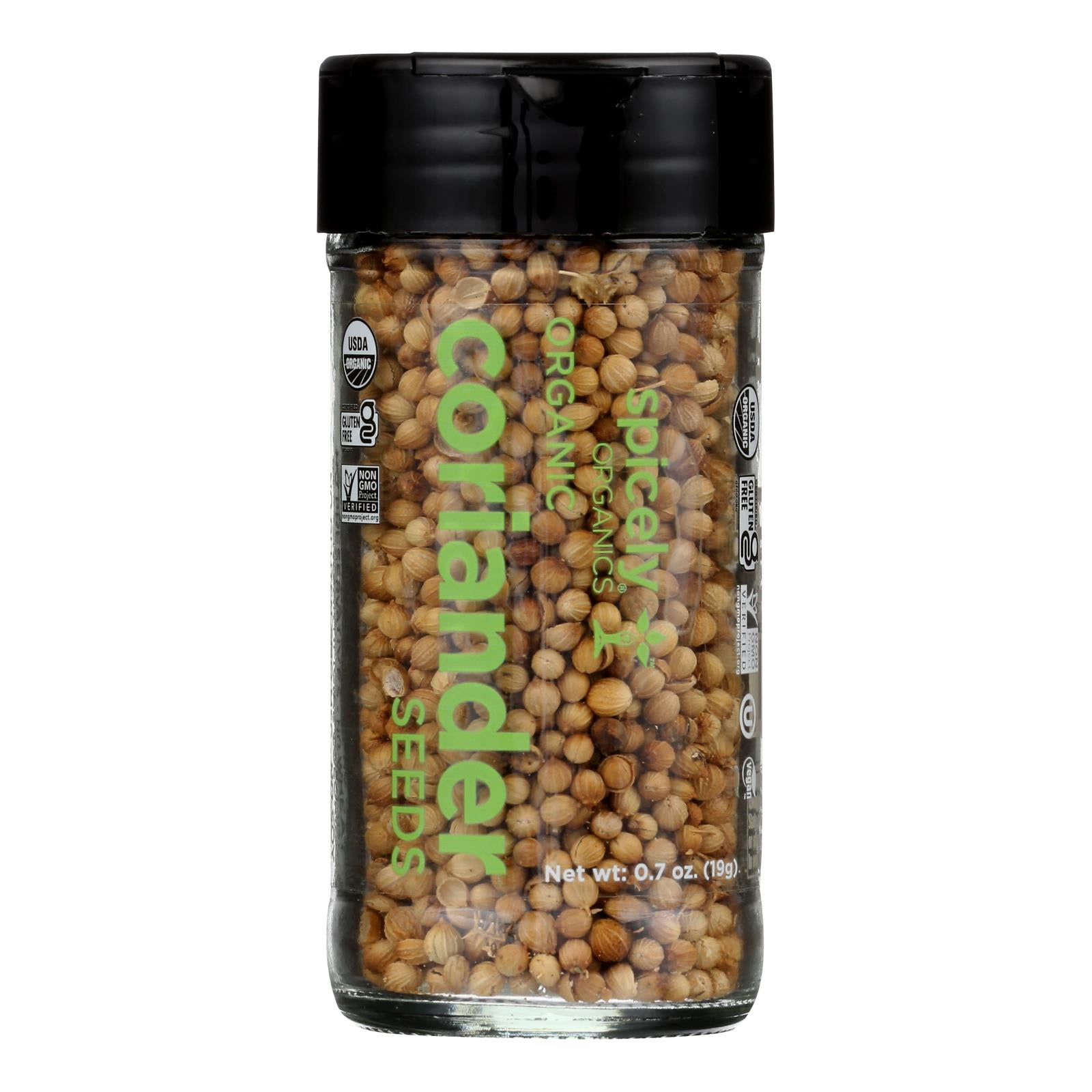 Spicely Organics - Organic Coriander Seeds - Case Of 3 - 0.7 Oz.