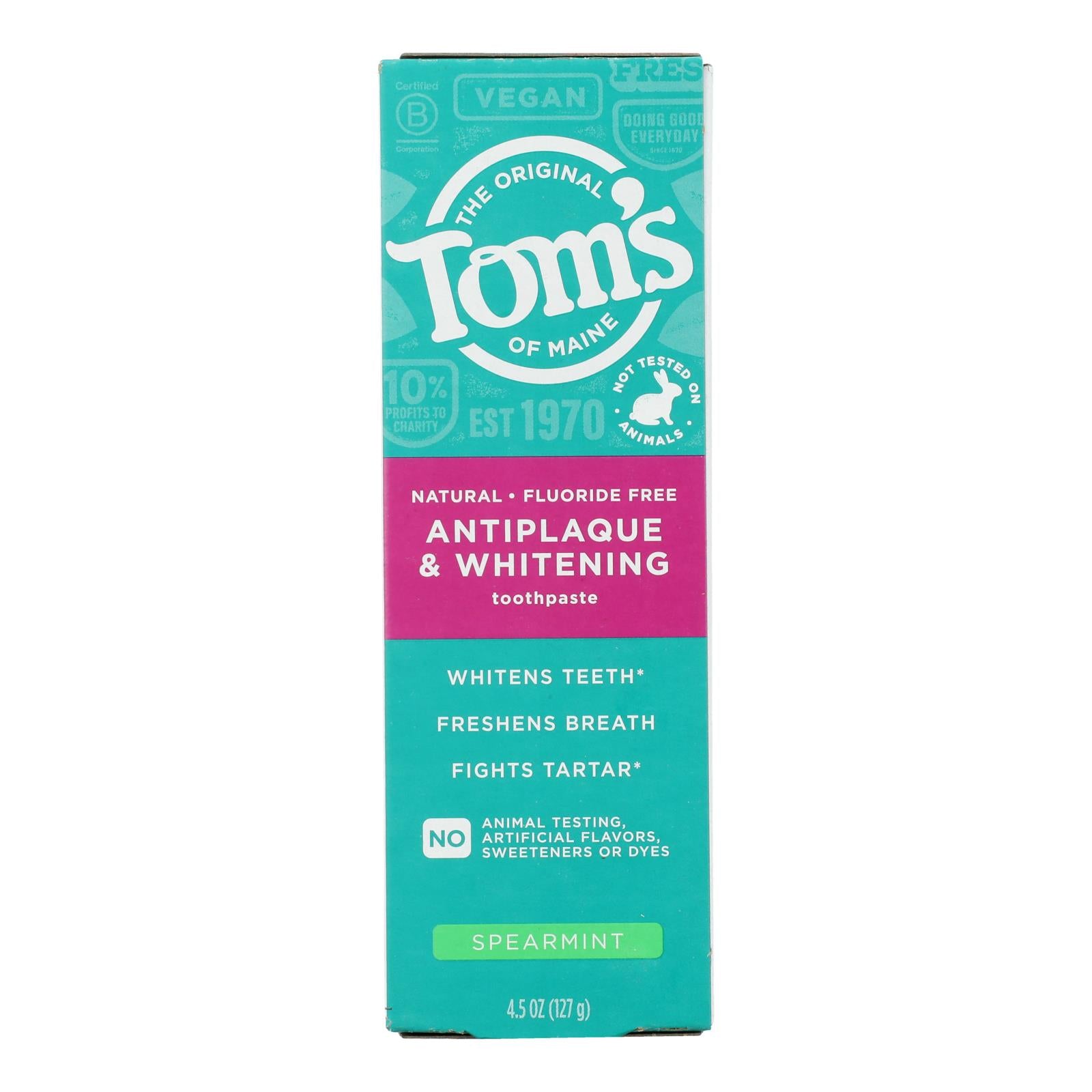 Tom's Of Maine - Tp A/p T/c Whtng Sprmnt - CS of 6-4.5 OZ