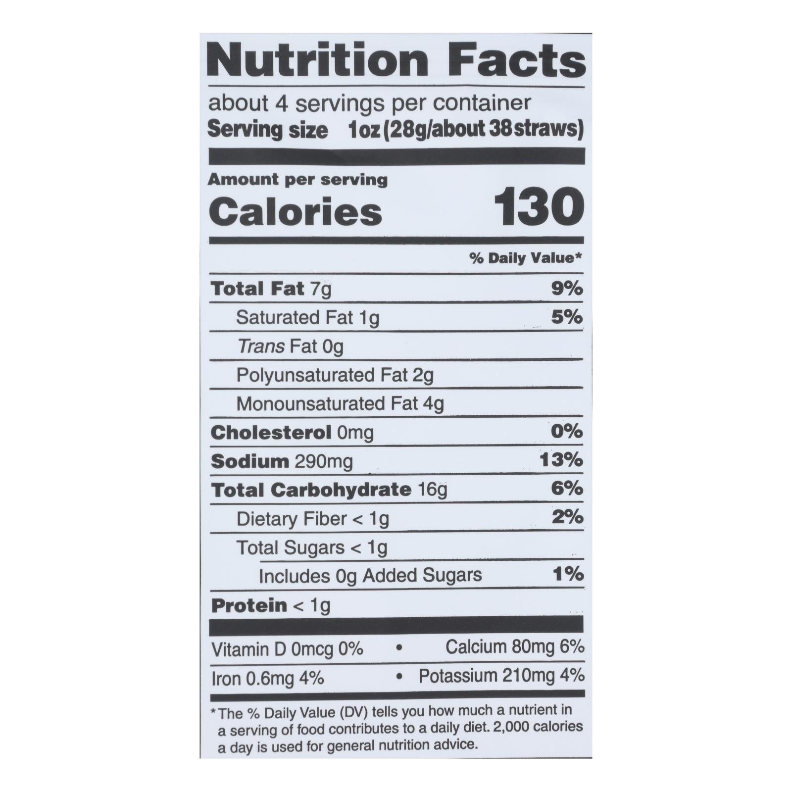 Sensible Portions - Veggie Straw Zesty Ranch - Case of 12 - 4.25 ounces