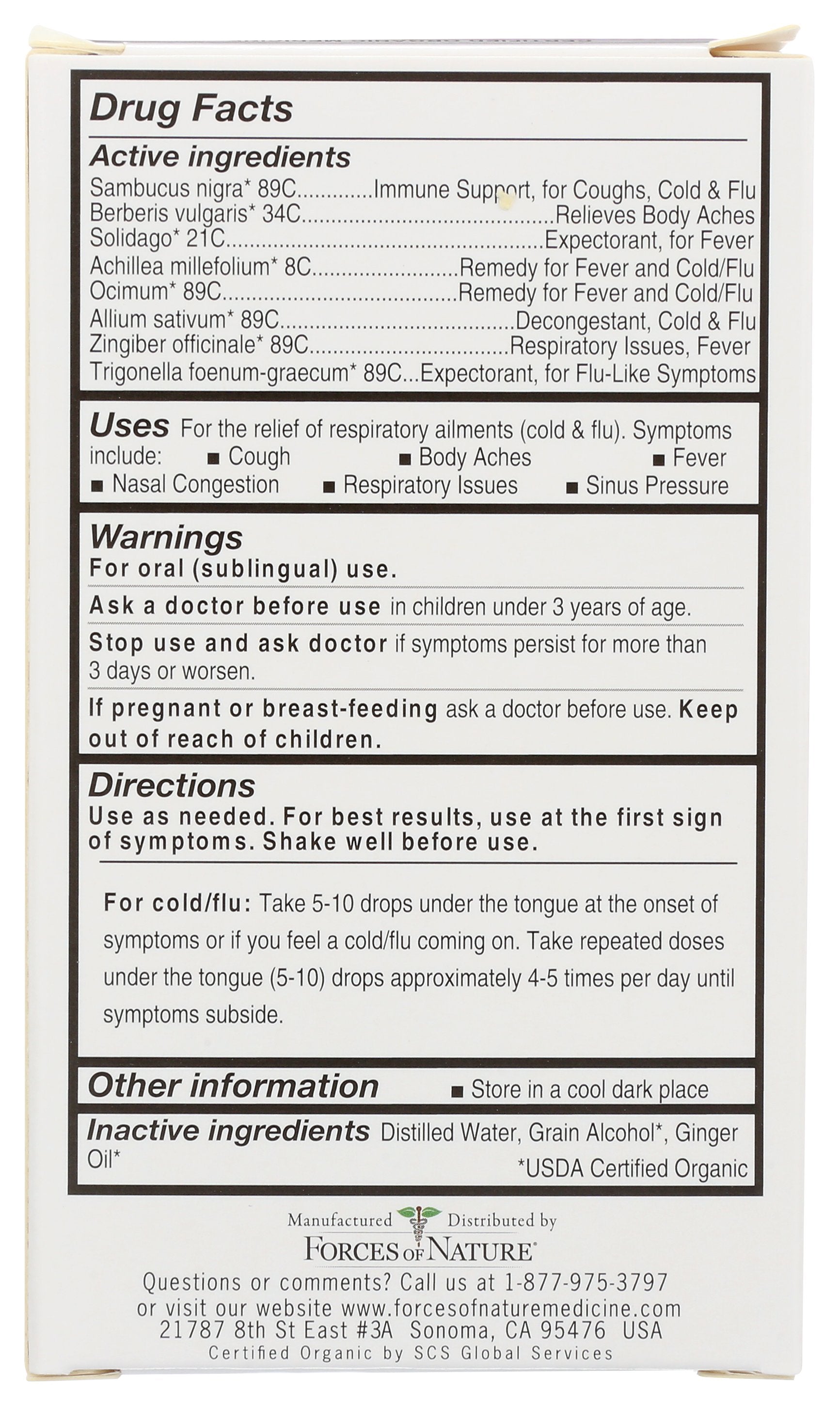 FORCES OF NATURE IMMUNEDROPS COLD FLU - Case of 3