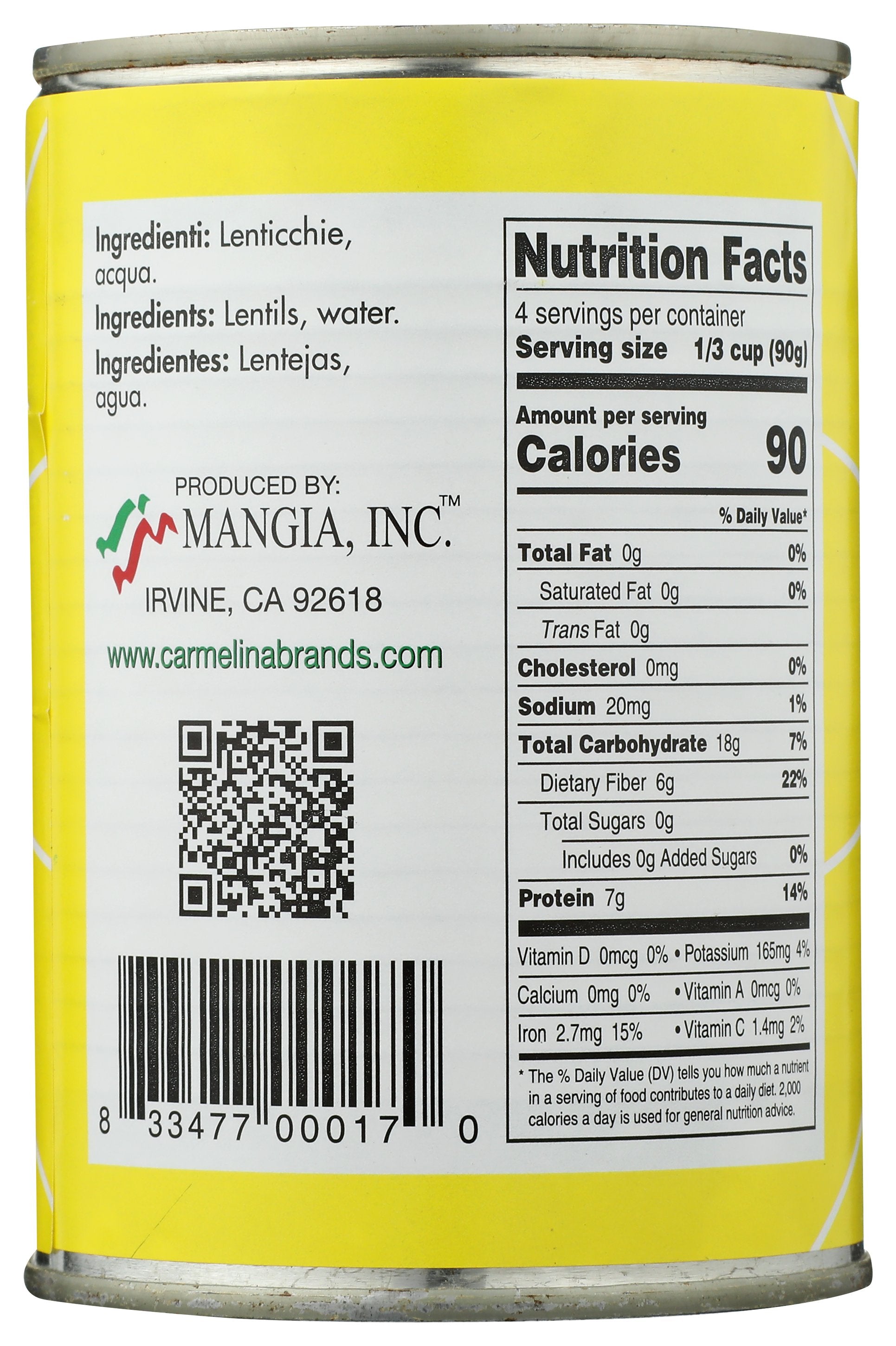 CARMELINA LENTILS ITALIAN - Case of 12